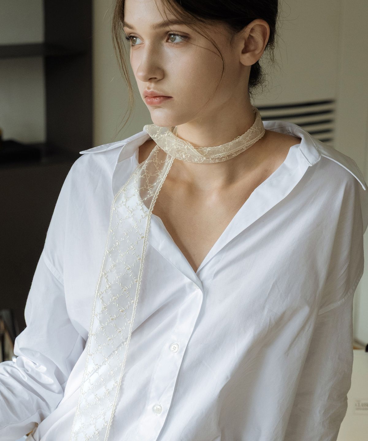하스(HAS) HON021 Lace long tie Scarf