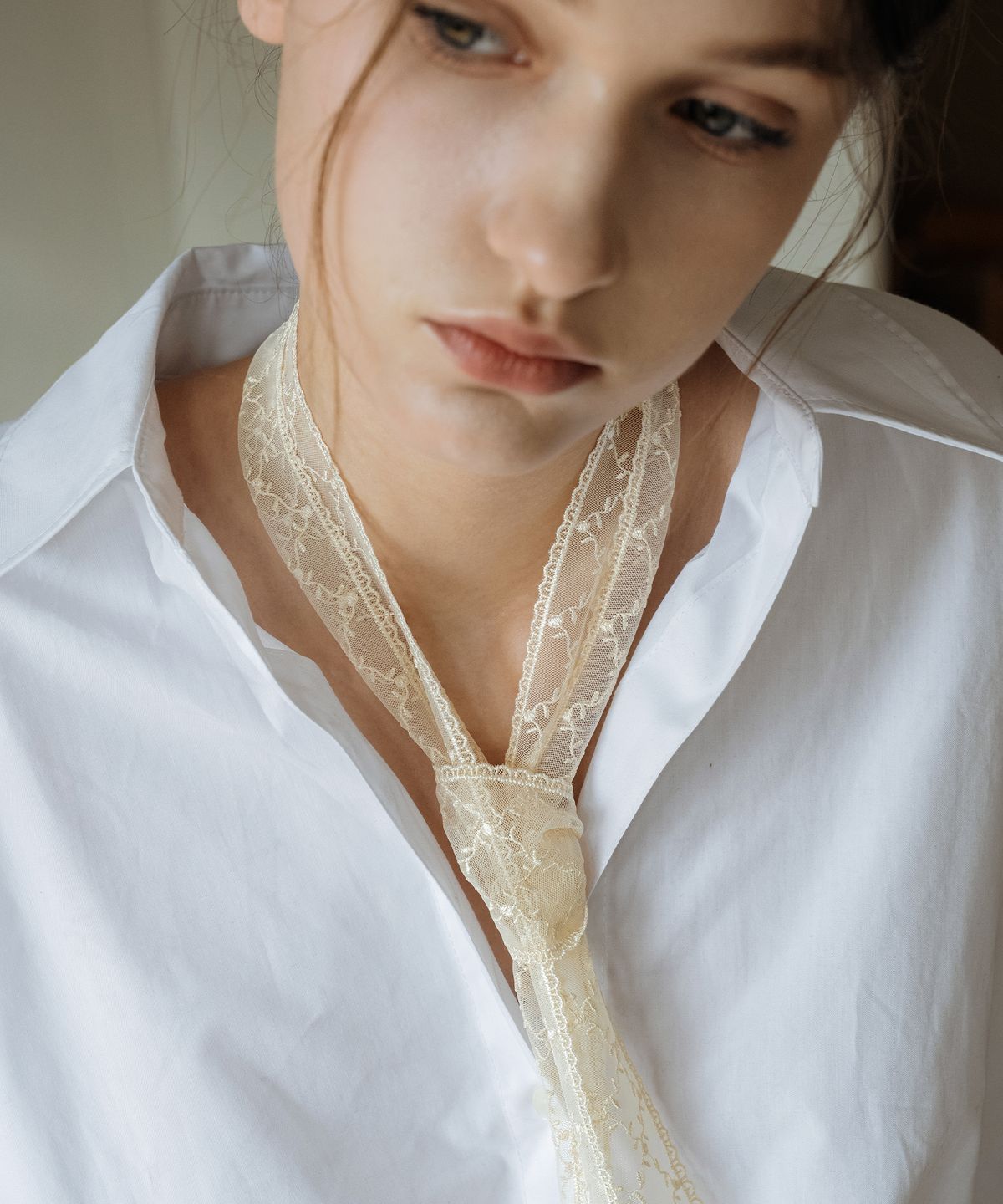 하스(HAS) HON021 Lace long tie Scarf