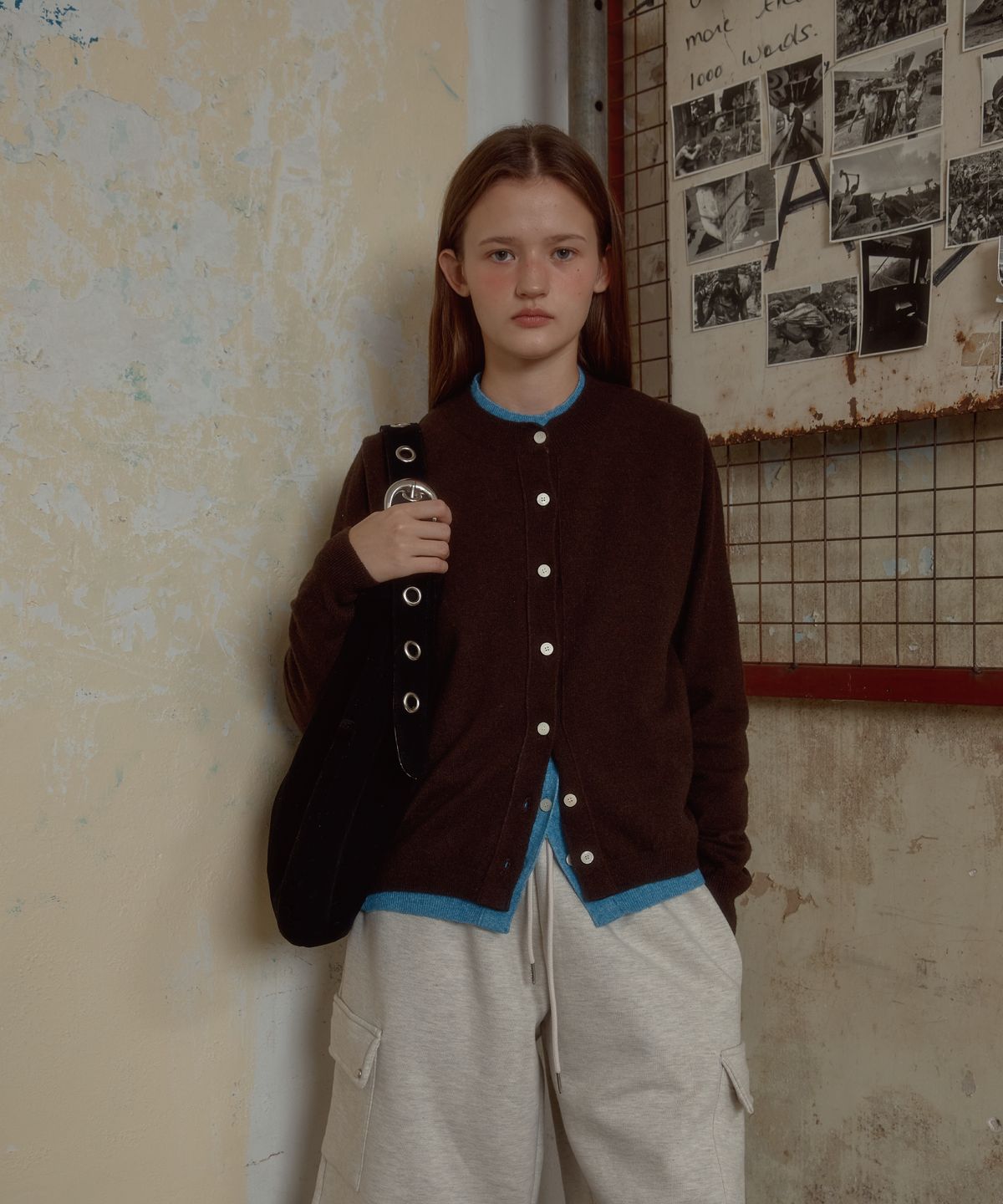 레터리(LETERIE) LR BASIC LAYERED CARDIGAN_BROWN
