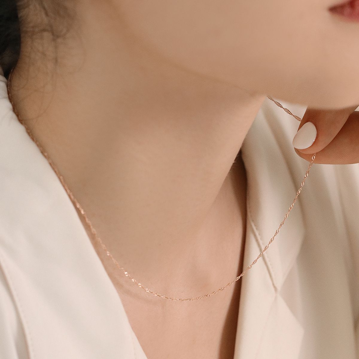 러비앤비(LOVEENB) [14K gold] 에밀리 레이스 체인 목걸이