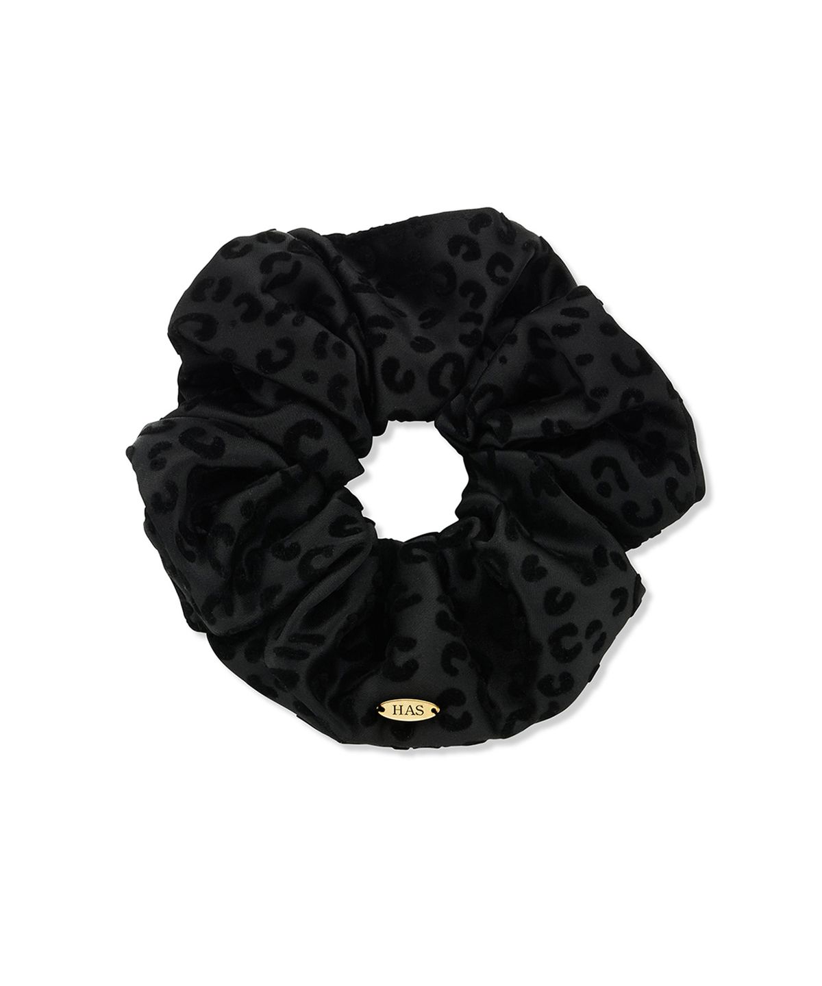 하스(HAS) HON006 Leopard Velvet Textured Scrunchie