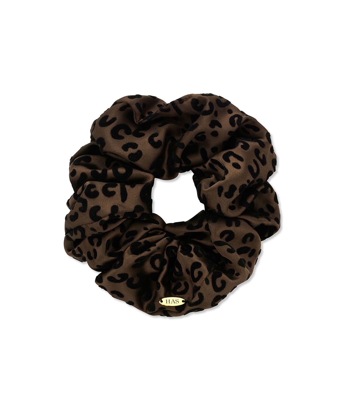 하스(HAS) HON006 Leopard Velvet Textured Scrunchie