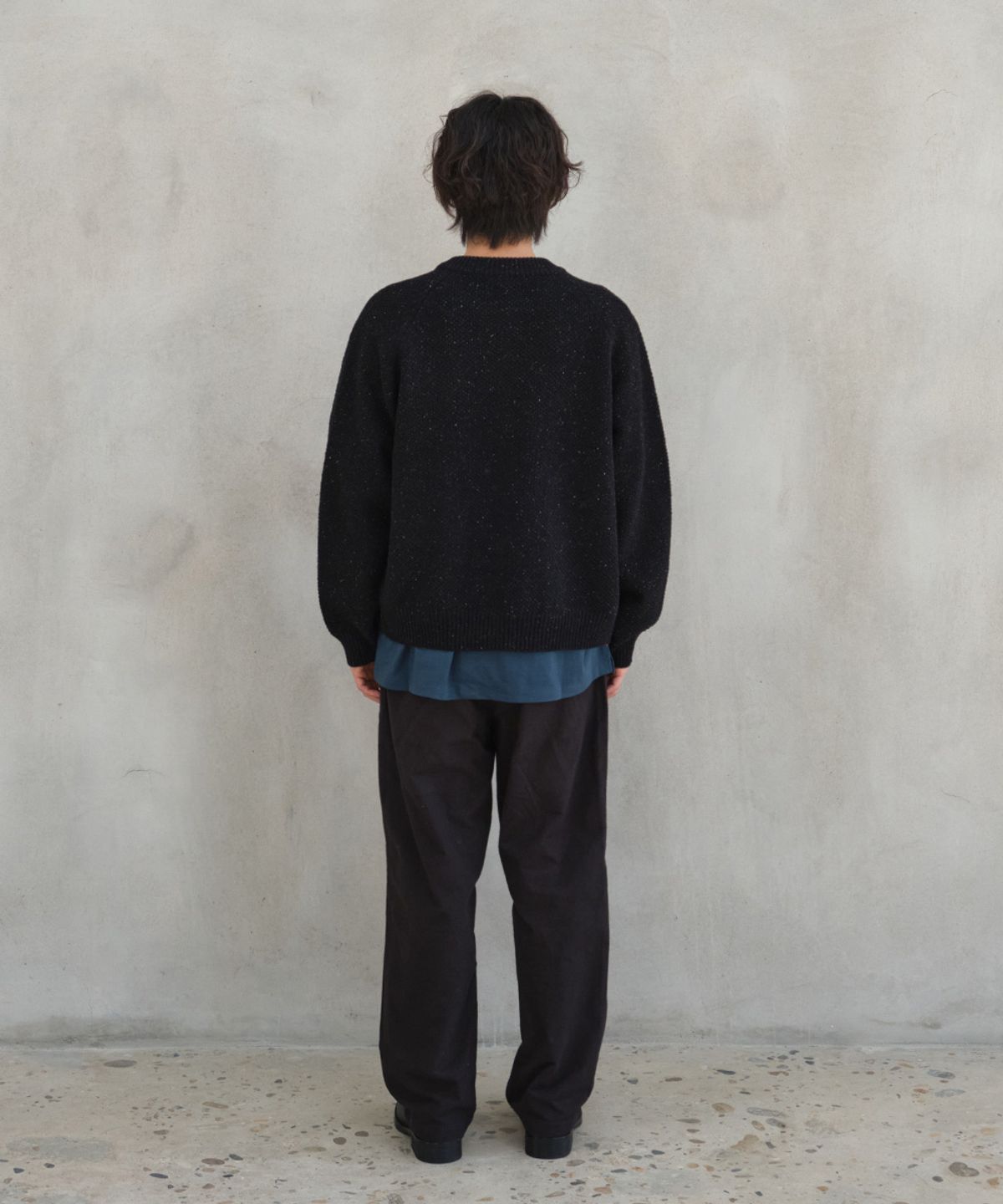 홀리선(HORLISUN) Cove Brushed Loose Pants Black