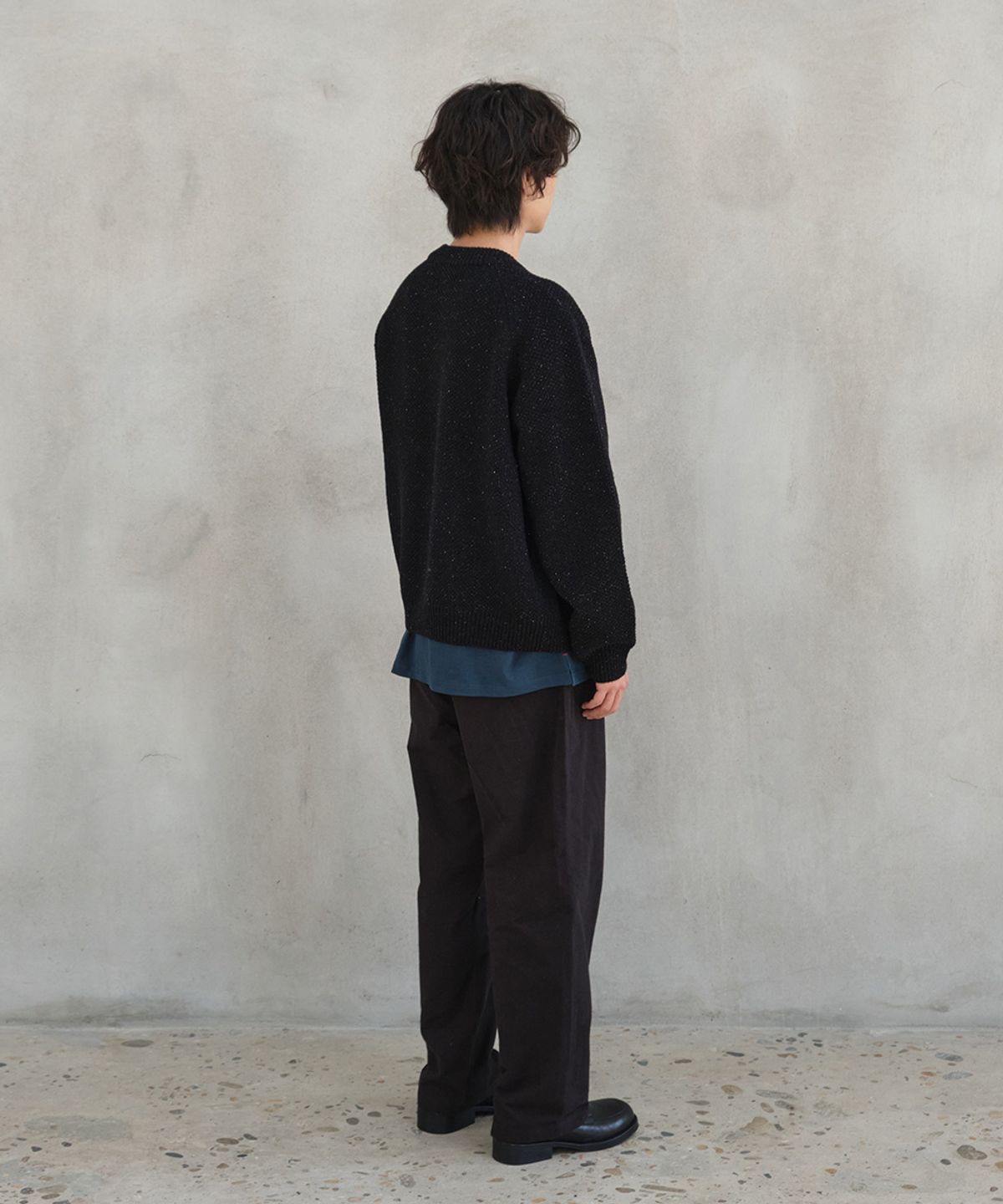 홀리선(HORLISUN) Cove Brushed Loose Pants Black