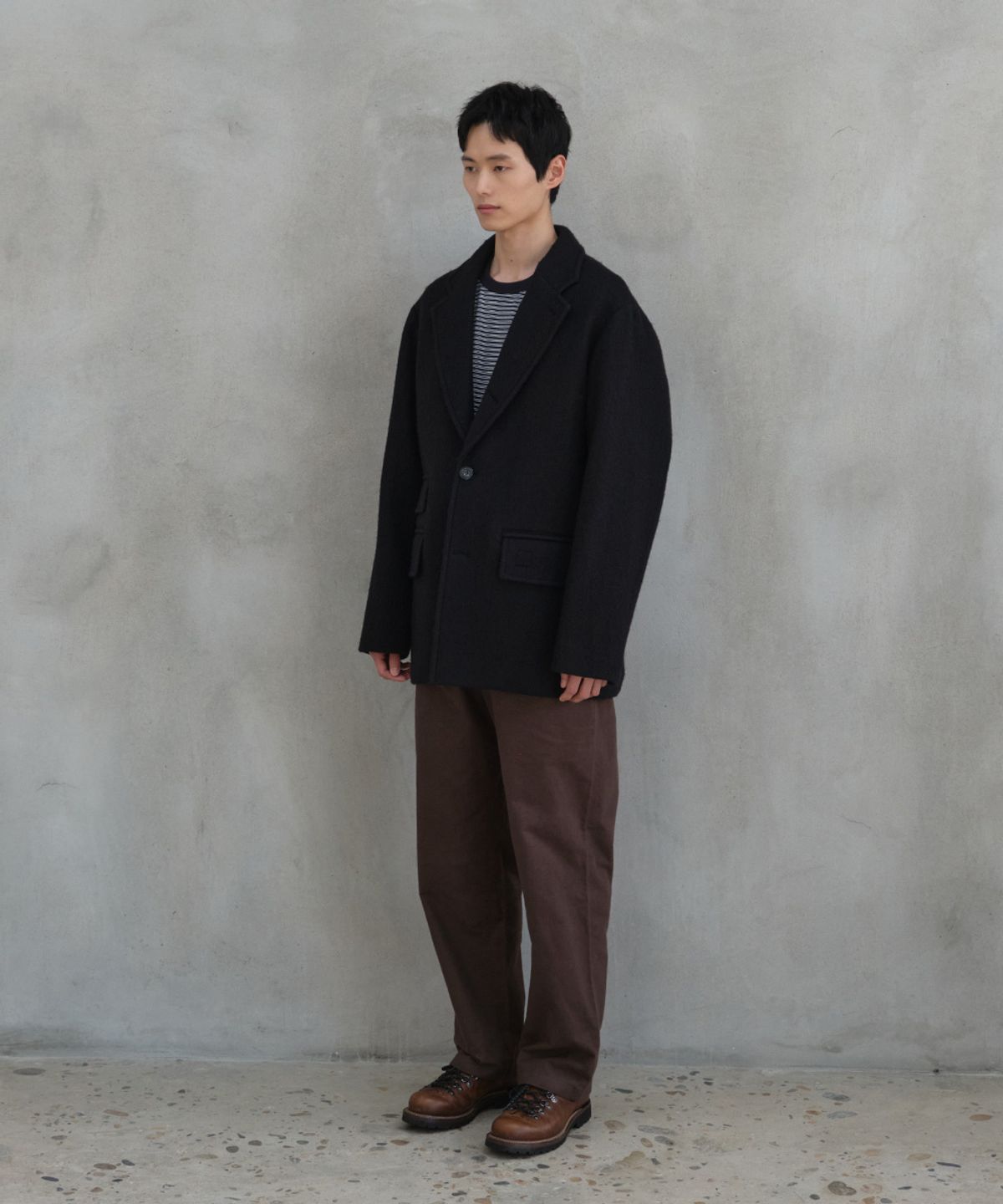 홀리선(HORLISUN) Cove Brushed Loose Pants Spain Olive
