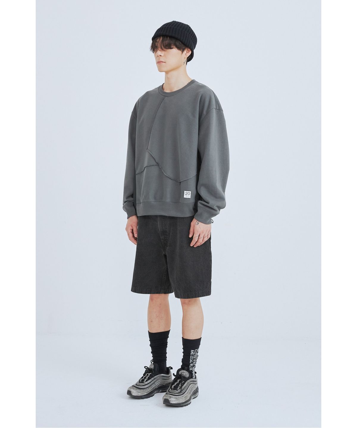 래코드(RECODE) Fabrics Puzzle Sweatshirts_RKTAA23605GYX