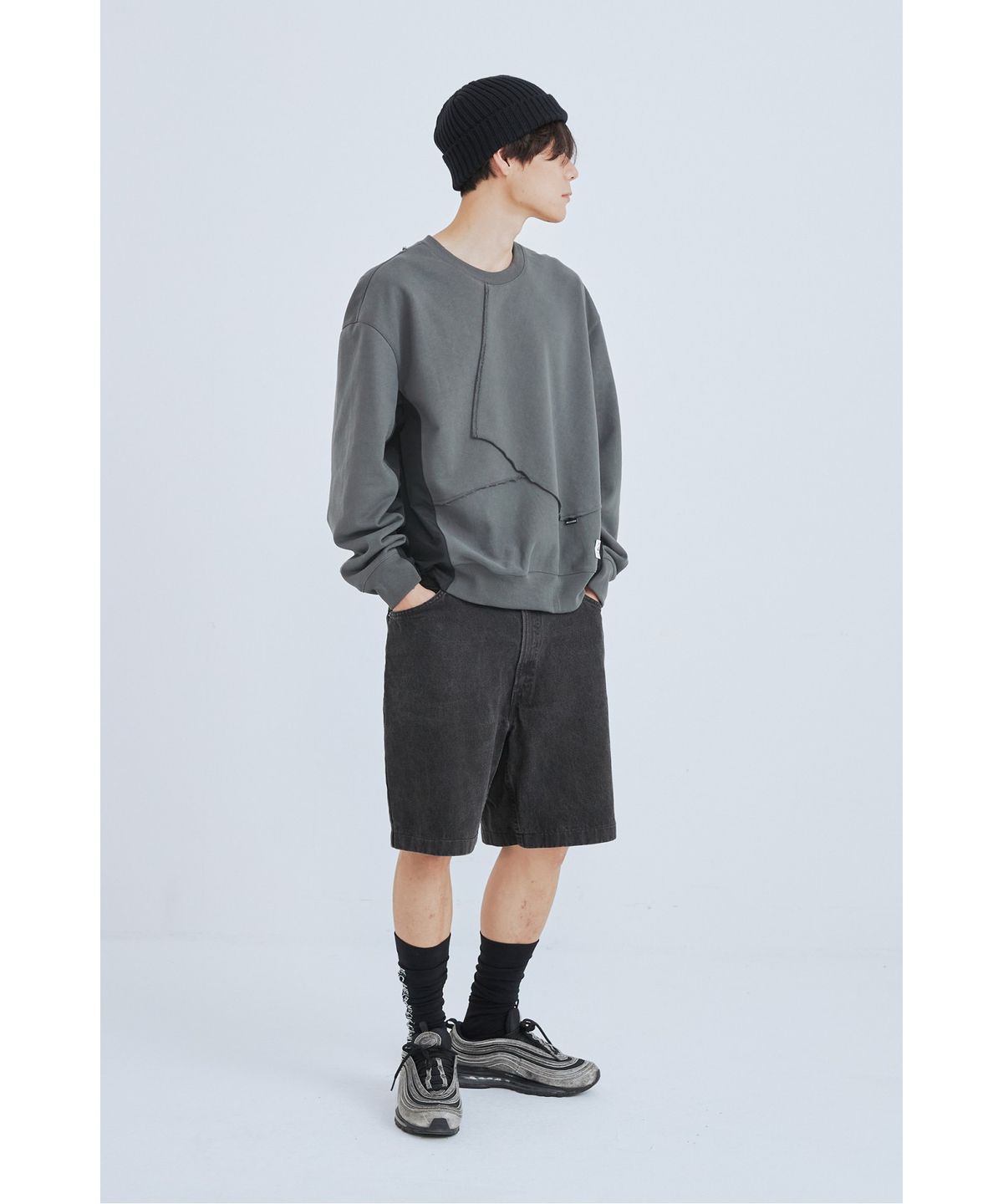 래코드(RECODE) Fabrics Puzzle Sweatshirts_RKTAA23605GYX