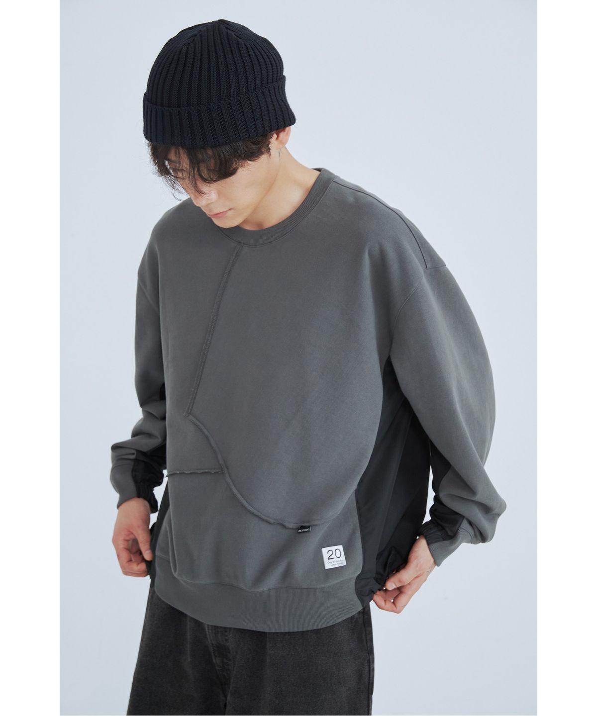 래코드(RECODE) Fabrics Puzzle Sweatshirts_RKTAA23605GYX