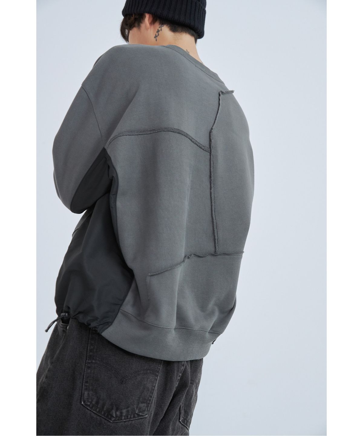 래코드(RECODE) Fabrics Puzzle Sweatshirts_RKTAA23605GYX