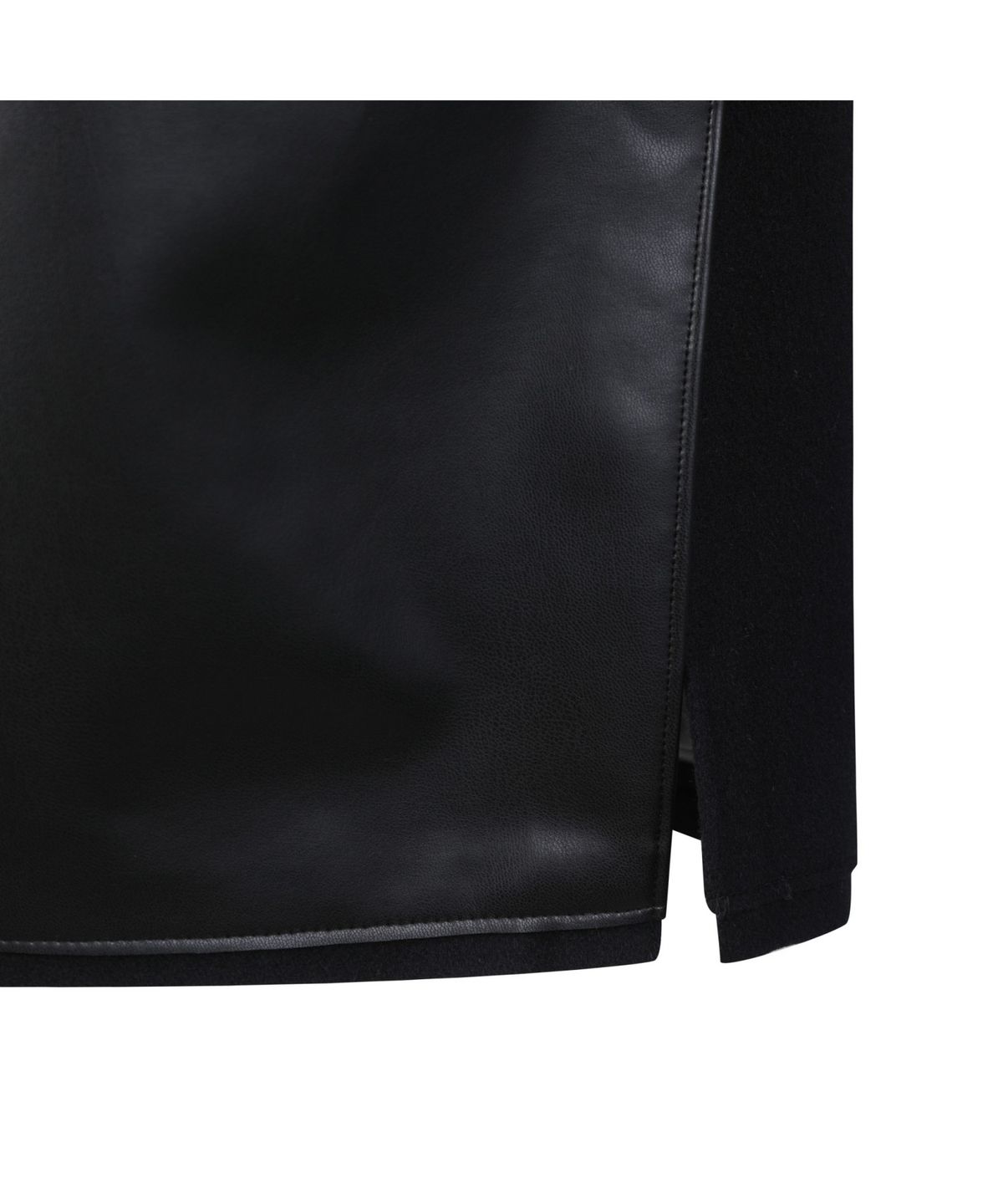 래코드(RECODE) Recycled Leather Asymmetric Midi Skirt RQKAW23405BKX