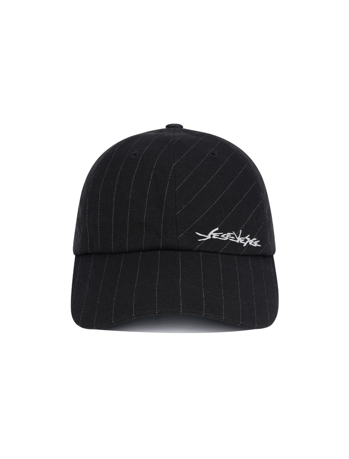 예스아이씨(YESEYESEE) Pinstripe Ball Cap Black