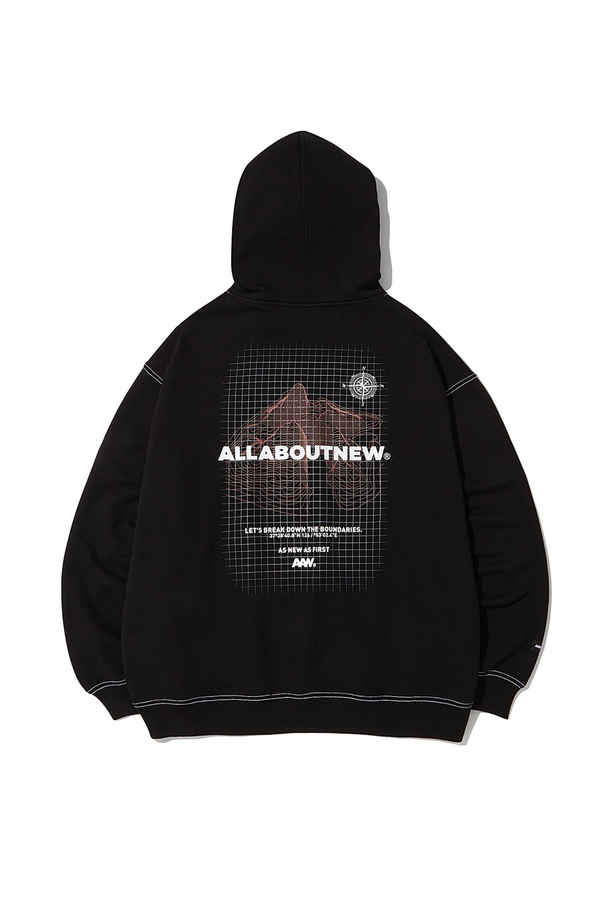 올어바웃뉴(ALL ABOUT NEW) 배색스티치장식후드풀오버 블랙 ANZ3TH06ABK