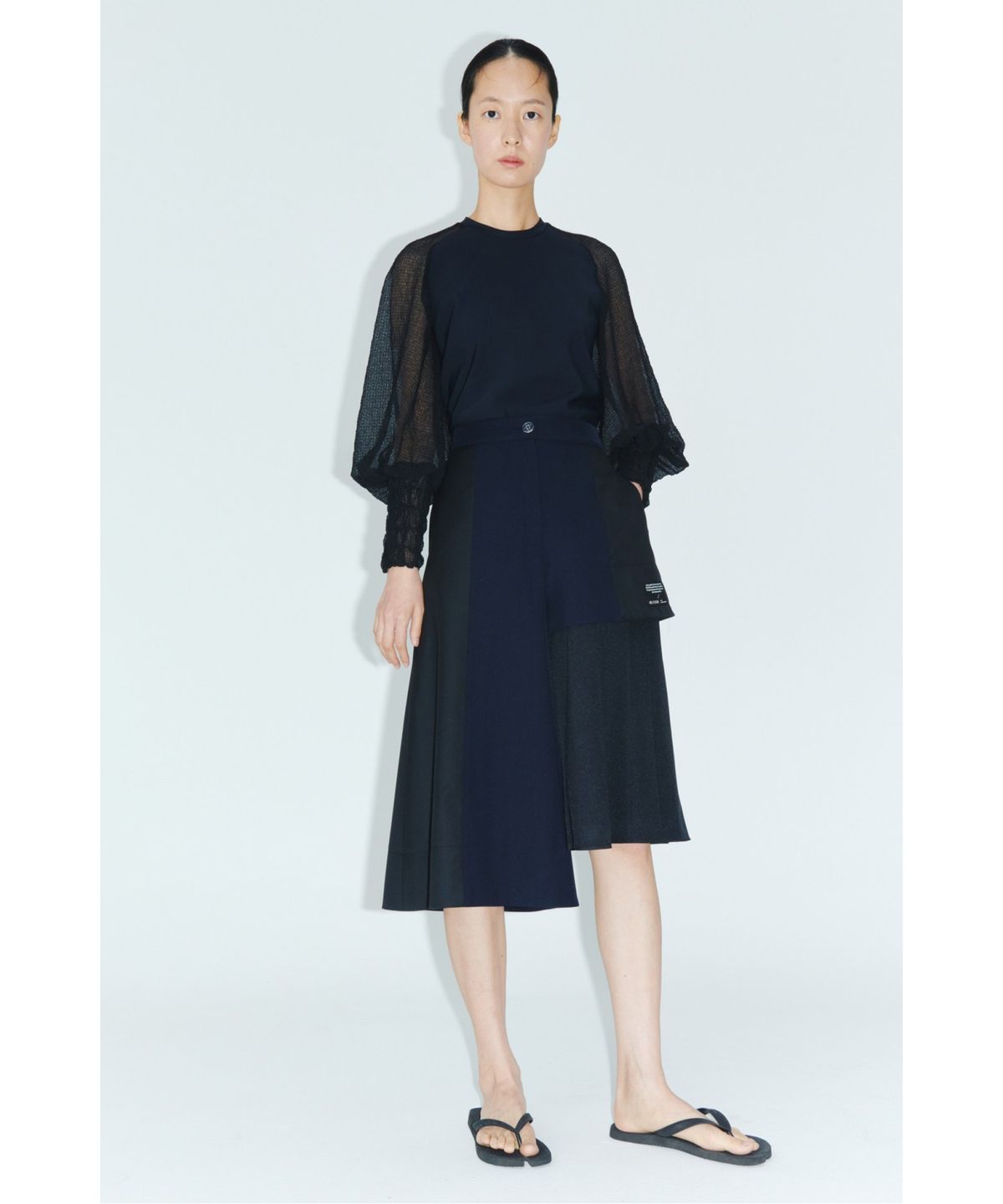 래코드(RECODE) Black smocking top _RQTAS22594BKX