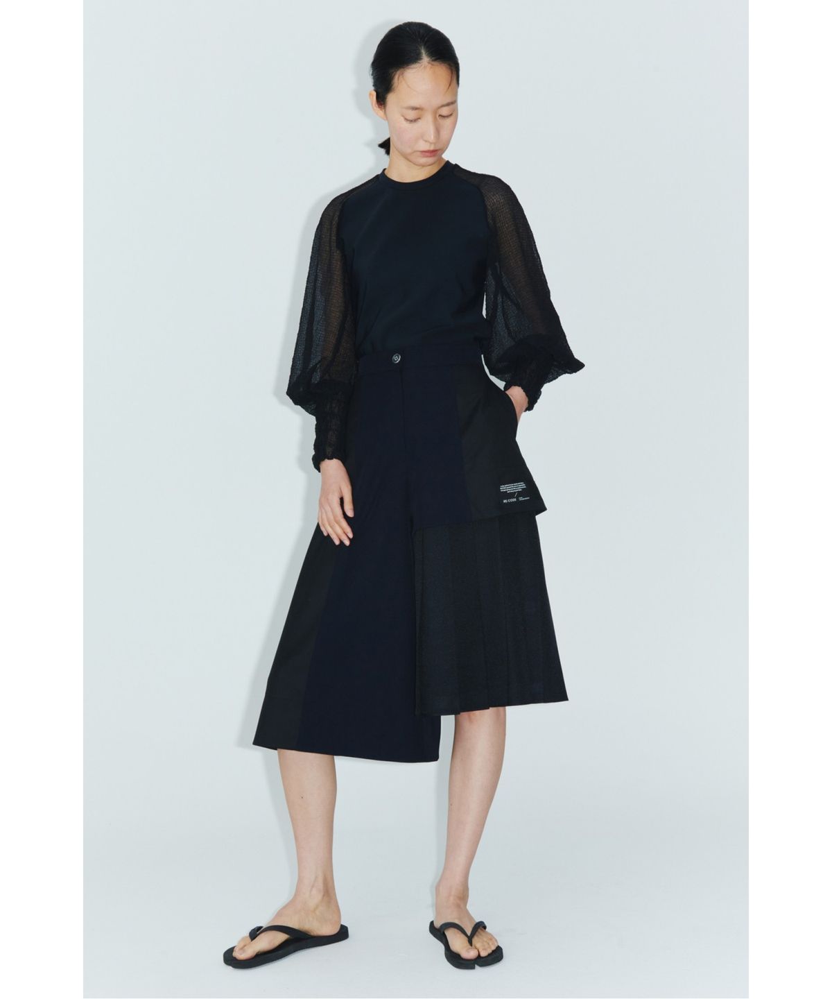 래코드(RECODE) Black smocking top _RQTAS22594BKX