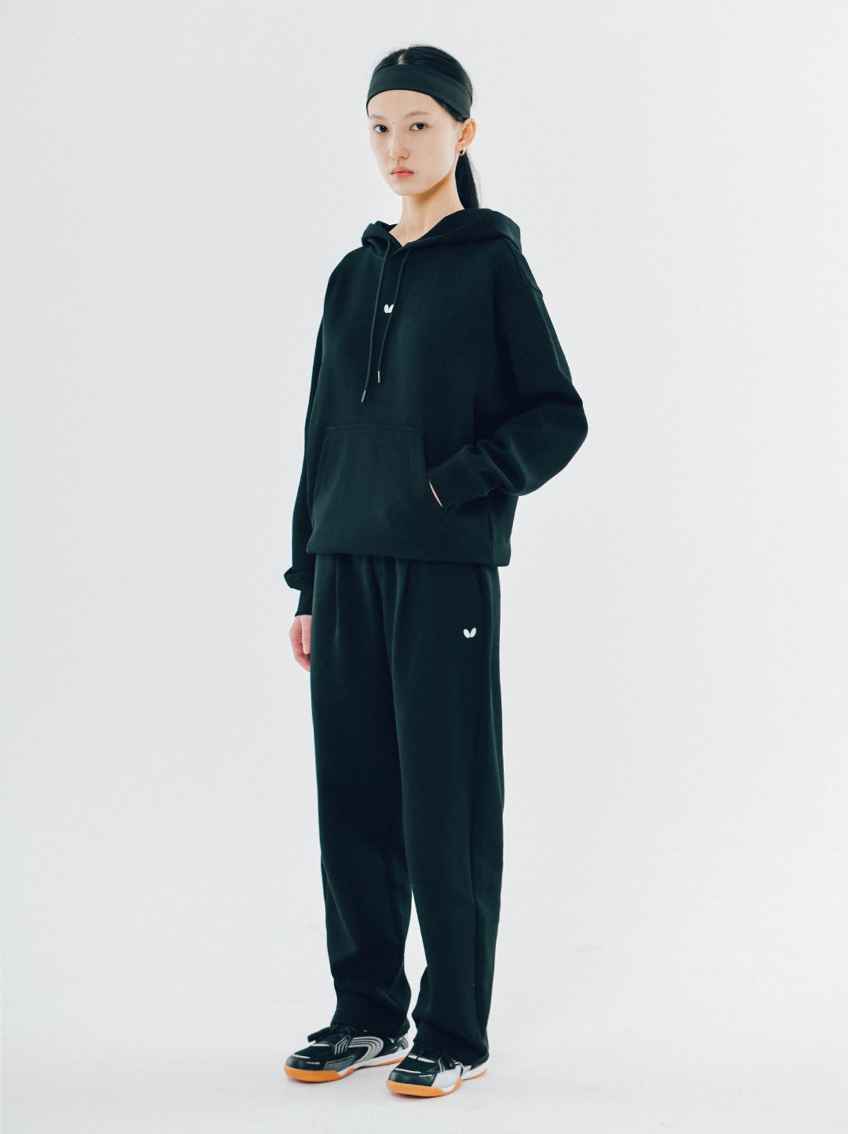 버터플라이 스포츠웨어(BUTTERFLY SPORTSWEAR) 오리지널 로고 조거팬츠 블랙