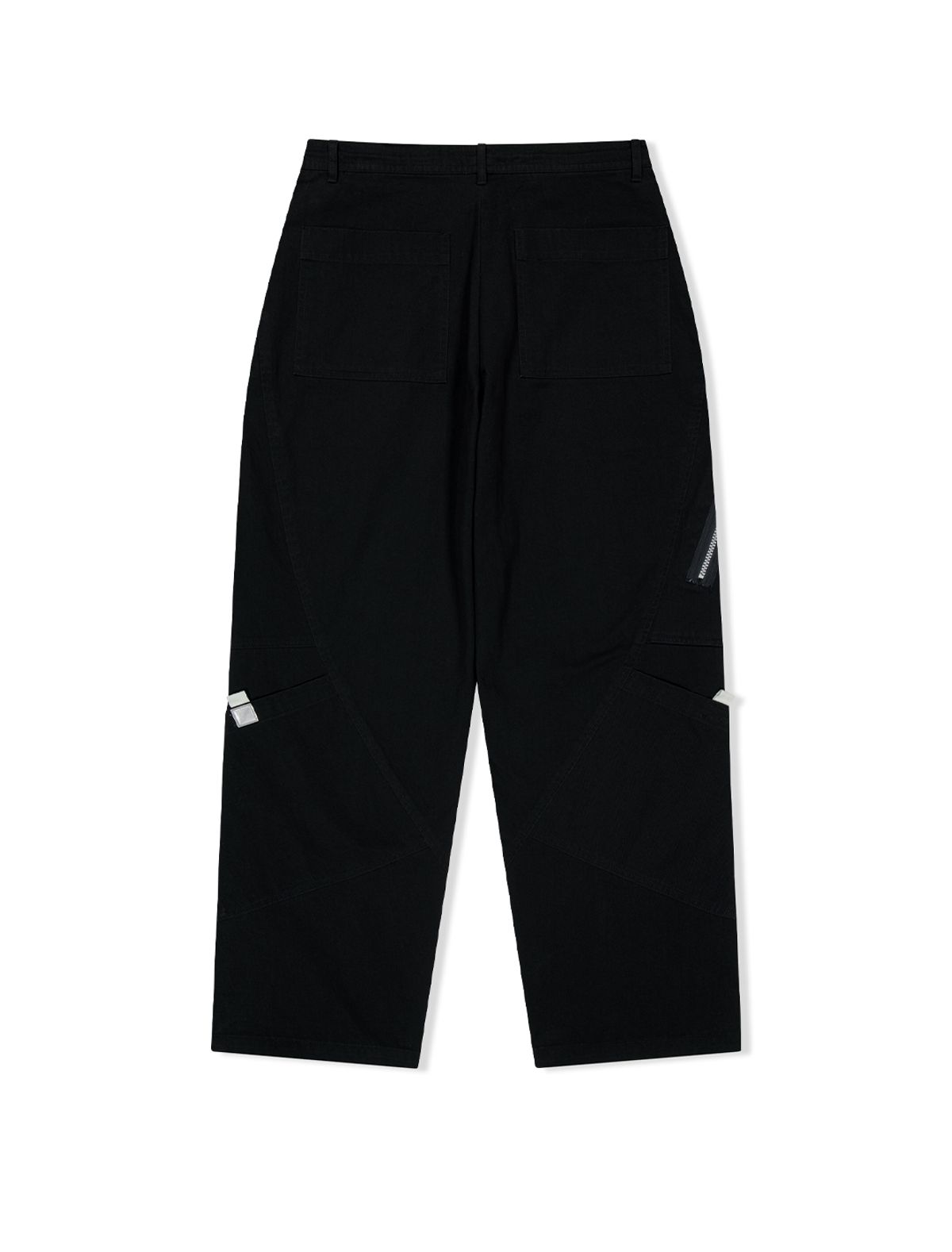 예스아이씨(YESEYESEE) Paneled Multi Pocket Pants Black