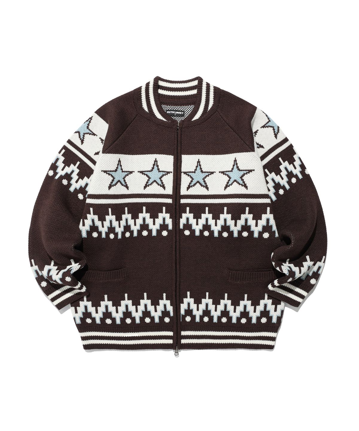 이스트쿤스트(ISTKUNST) STAR COWICHAN KNIT CARDIGAN_BROWN(IK2FFMK680A)