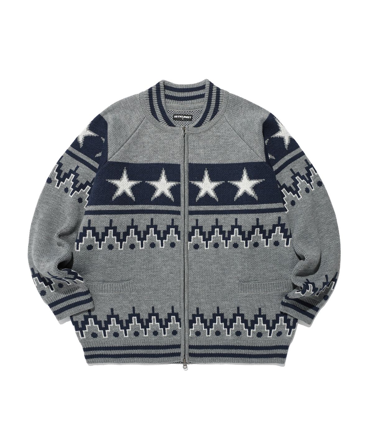이스트쿤스트(ISTKUNST) STAR COWICHAN KNIT CARDIGAN_GREY(IK2FFMK680A)