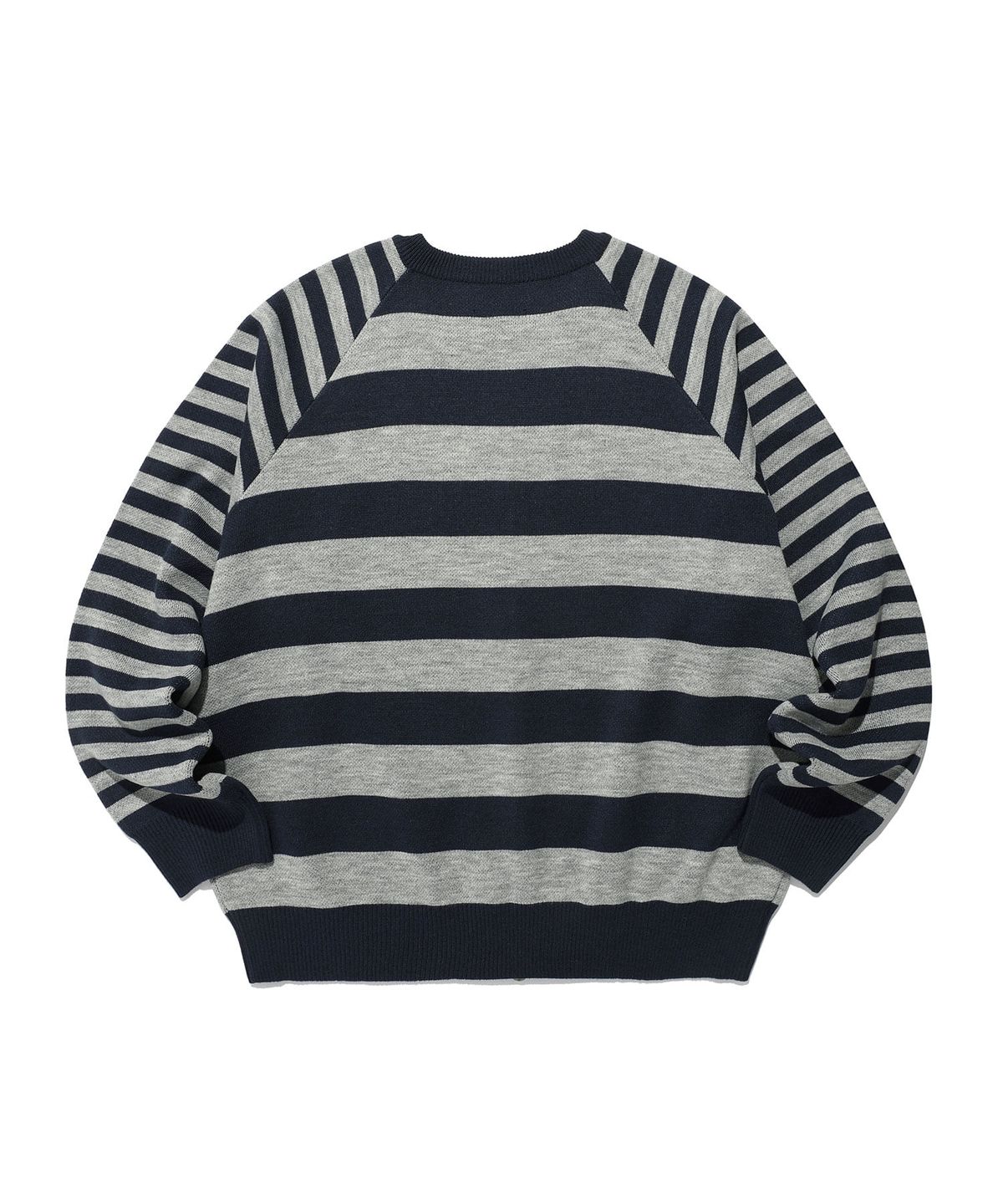 이스트쿤스트(ISTKUNST) STAR STRIPE RAGLAN KNIT ZIP UP_NAVY(IK2FFMK685A)