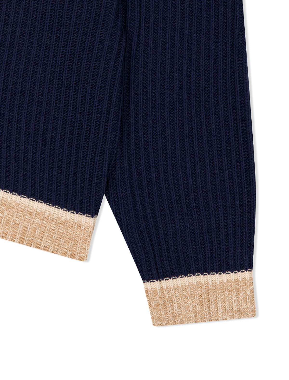 예스아이씨(YESEYESEE) Logo Applique Knit Pullover Navy