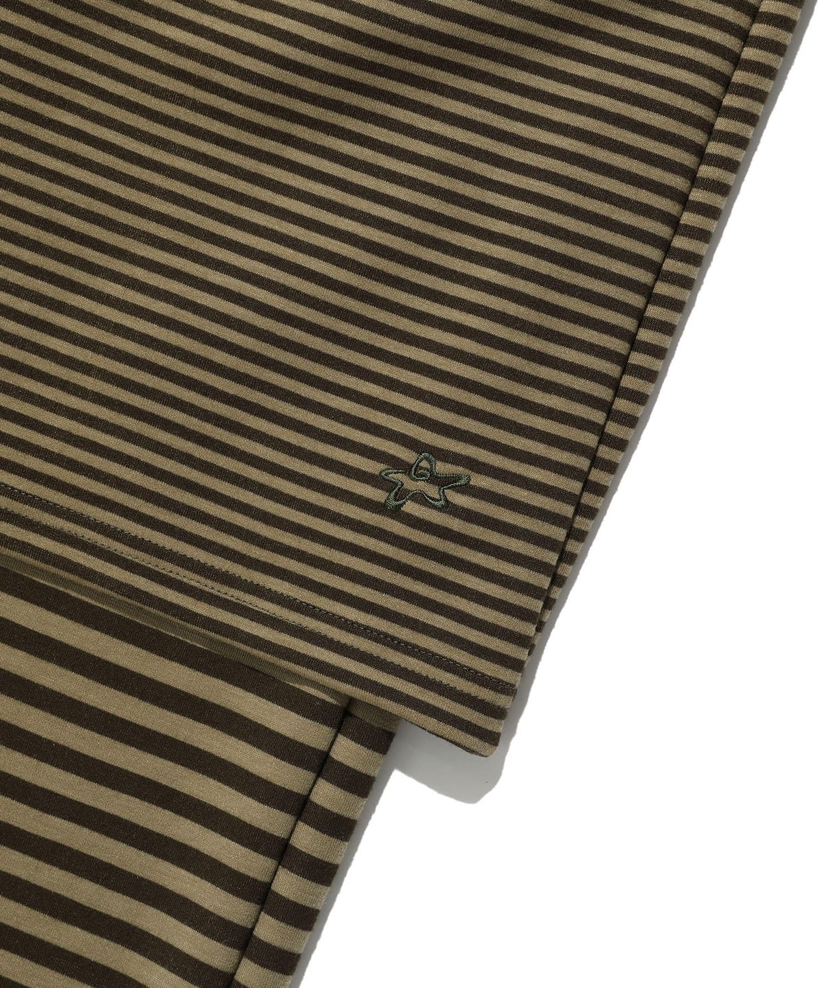 이스트쿤스트(ISTKUNST) STRIPE MIDI LAYERD SKIRT PANTS_KHAKI(IK2FFFPA90A)