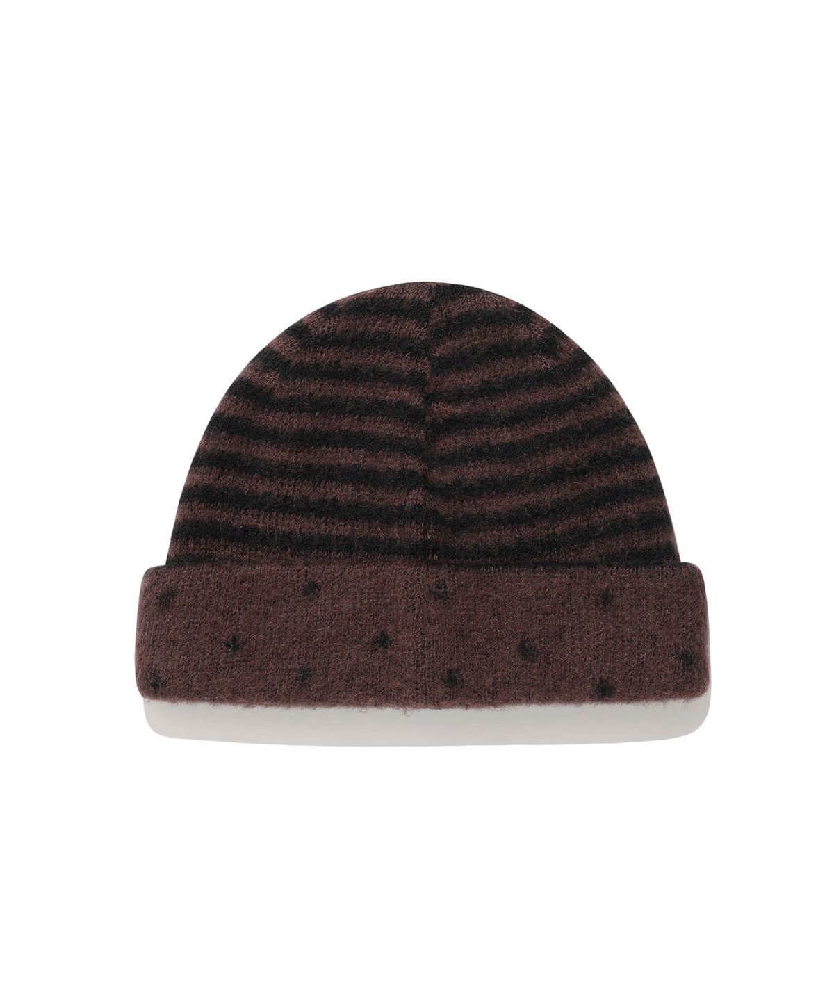 이스트쿤스트(ISTKUNST) DOT STRIPE BEANIE_BROWN(IK2FFMAB21A)