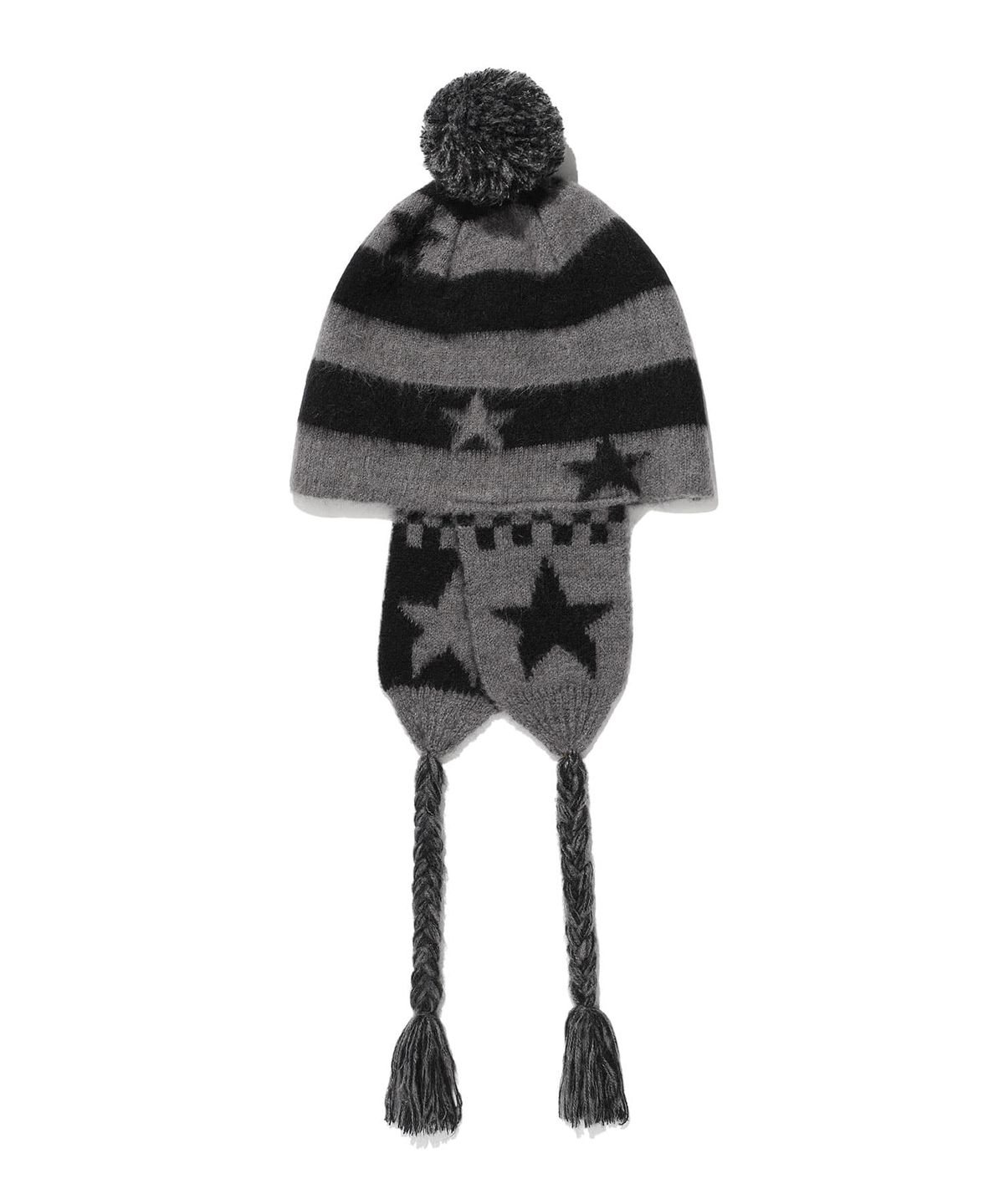 이스트쿤스트(ISTKUNST) STAR STRIPE EARFLAP BEANIE_BLACK(IK2FFMAB22A)