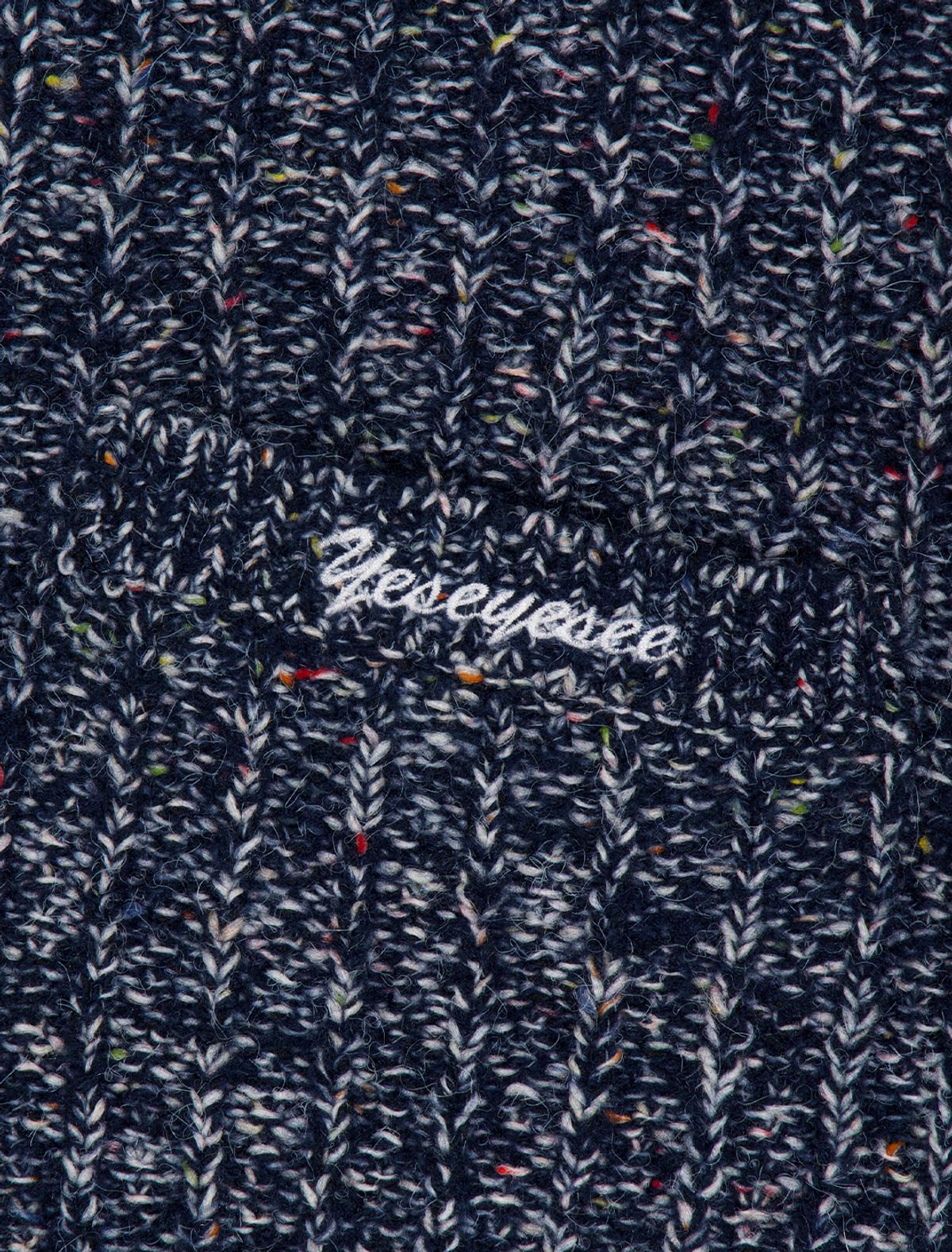 예스아이씨(YESEYESEE) Speckle Yarn Knit Cardigan Blue