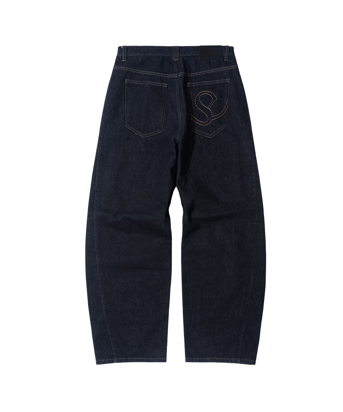 세컨모놀로그(SECONDMONO) [옷미새 미홀 콜라보]Curved Tapered Barrel-Fit Denim Pants [INDIGO]_SEPT072CPINDIGO