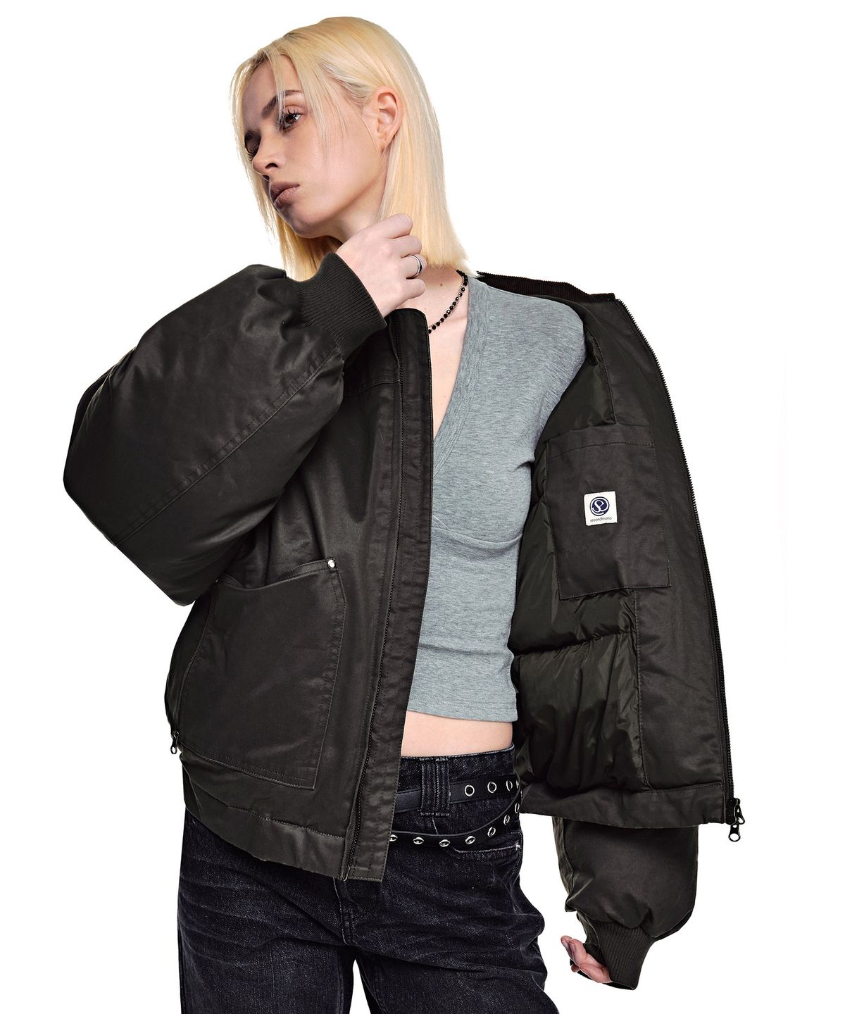 세컨모놀로그(SECONDMONO) [리뉴얼ver.]Waxed Carpenter Pocket Work Padding [BROWN]_SEJP012BROWN