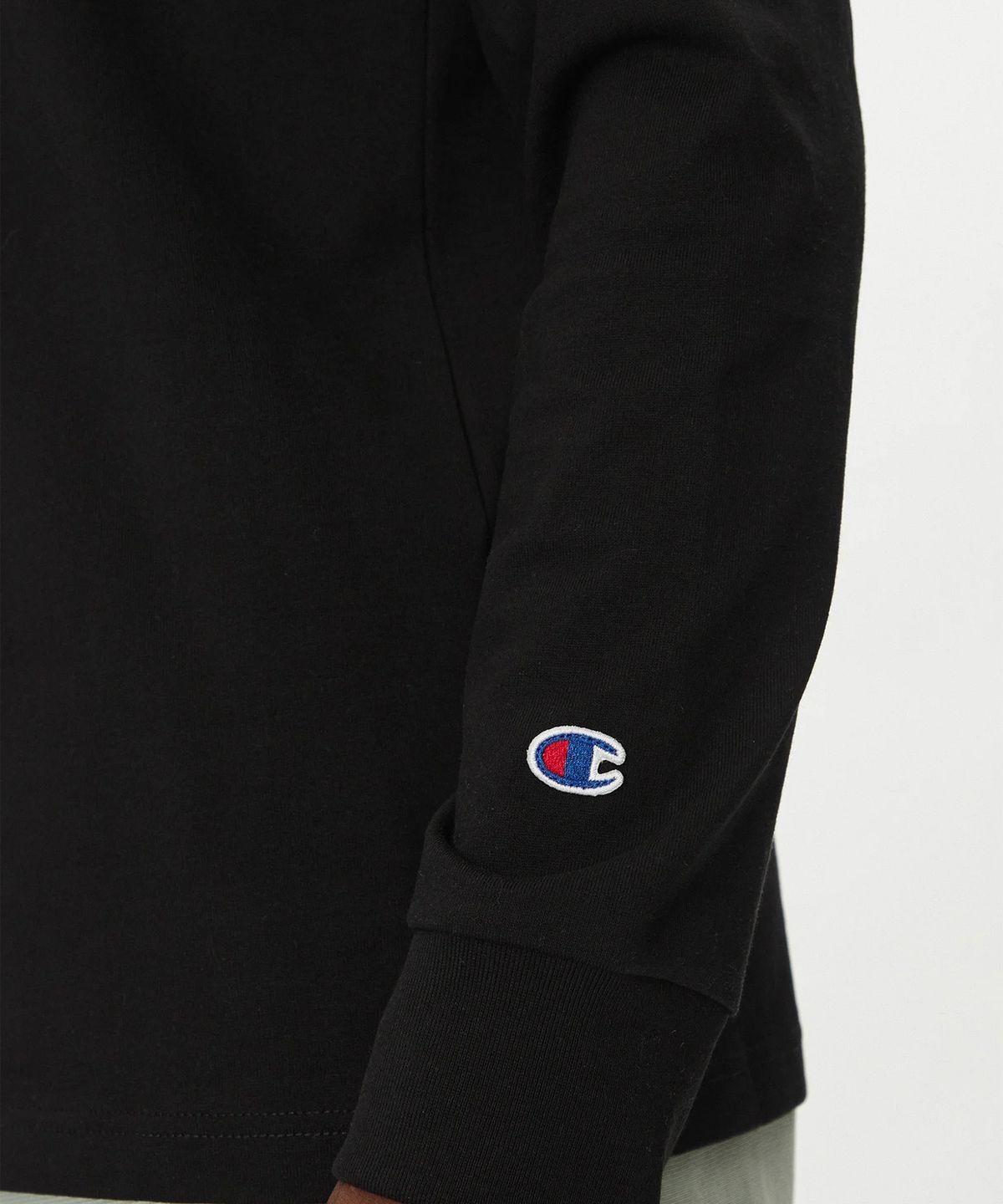 챔피온(CHAMPION) 리버스위브 루즈핏 롱슬리브 티셔츠 Black
