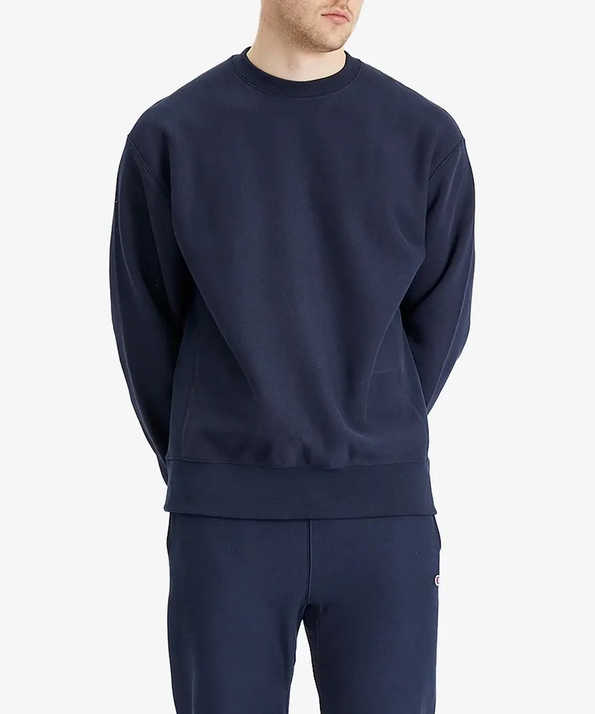 챔피온(CHAMPION) 리버스위브 루즈핏 기모 크루넥 스웨트셔츠 Navy