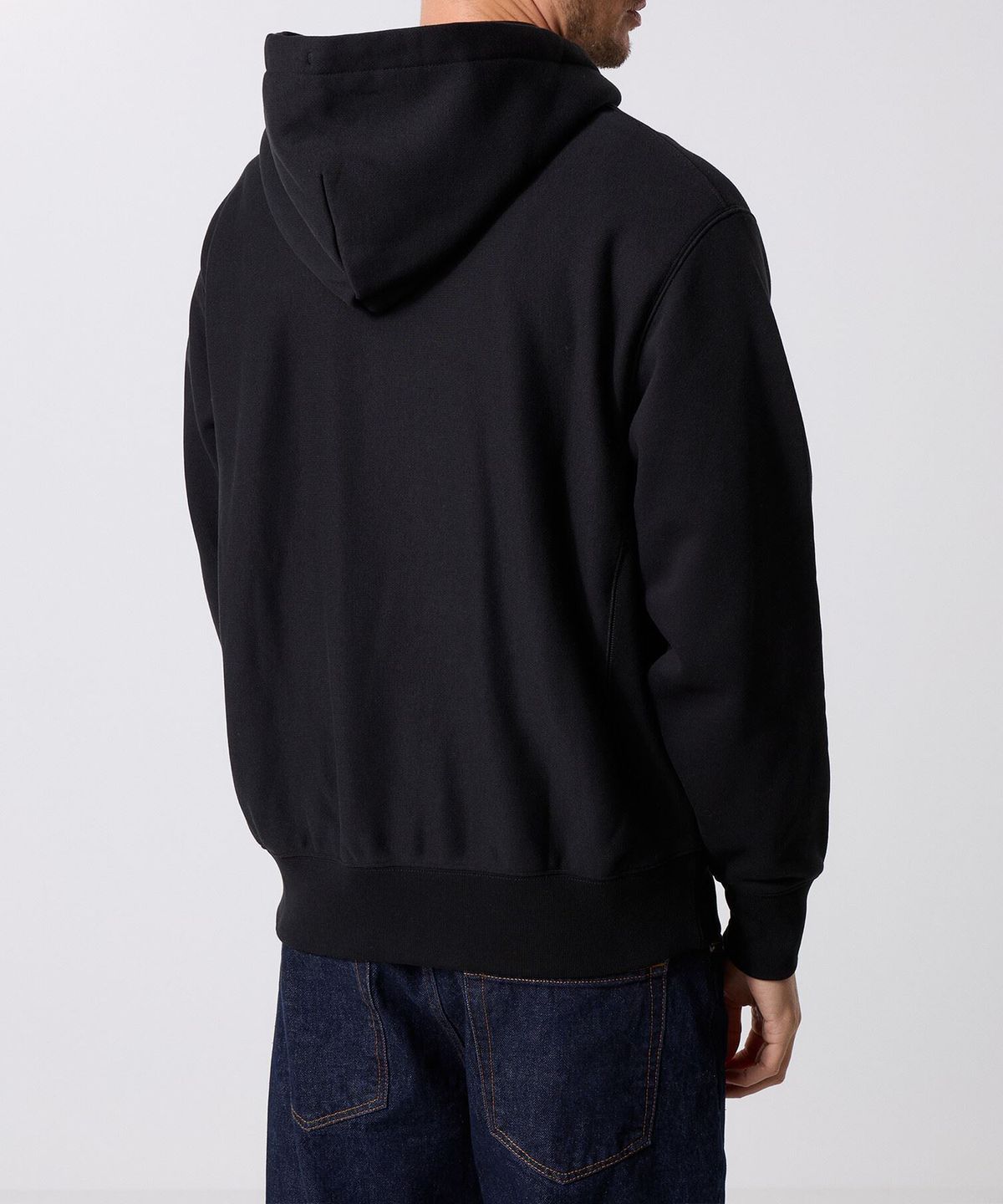 챔피온(CHAMPION) 리버스위브 루즈핏 기모 후드 집업 Black