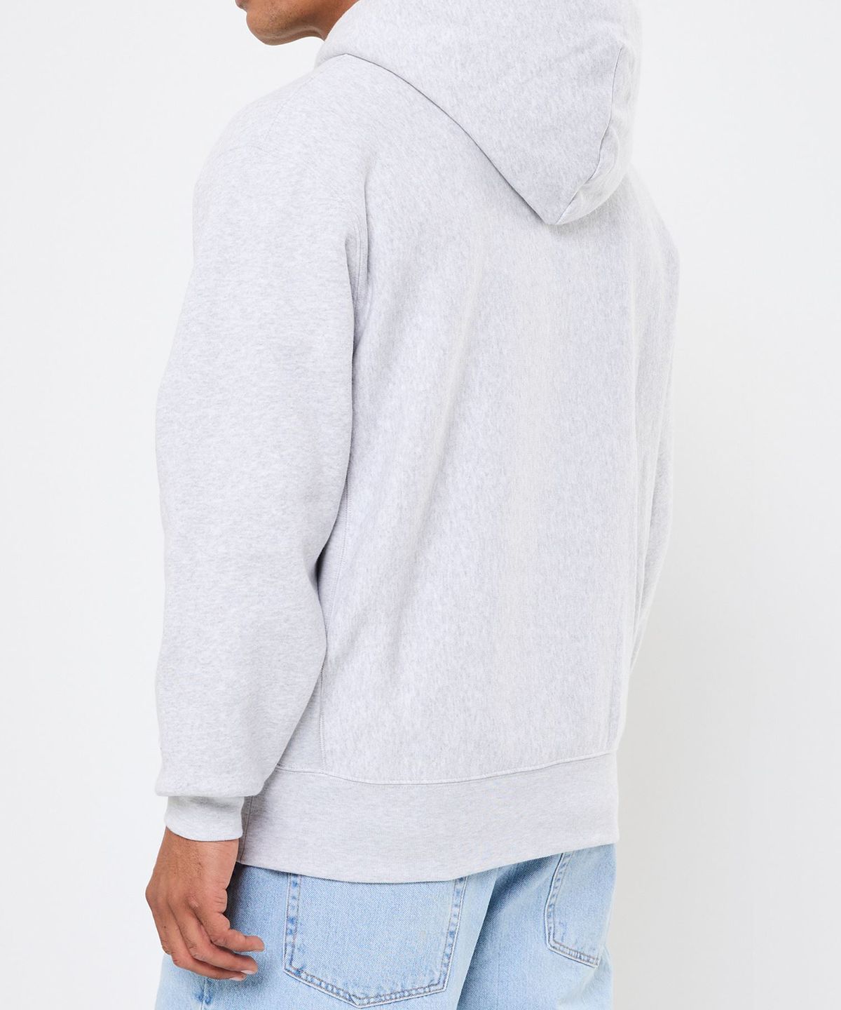 챔피온(CHAMPION) 리버스위브 루즈핏 기모 후드 집업 Light Grey