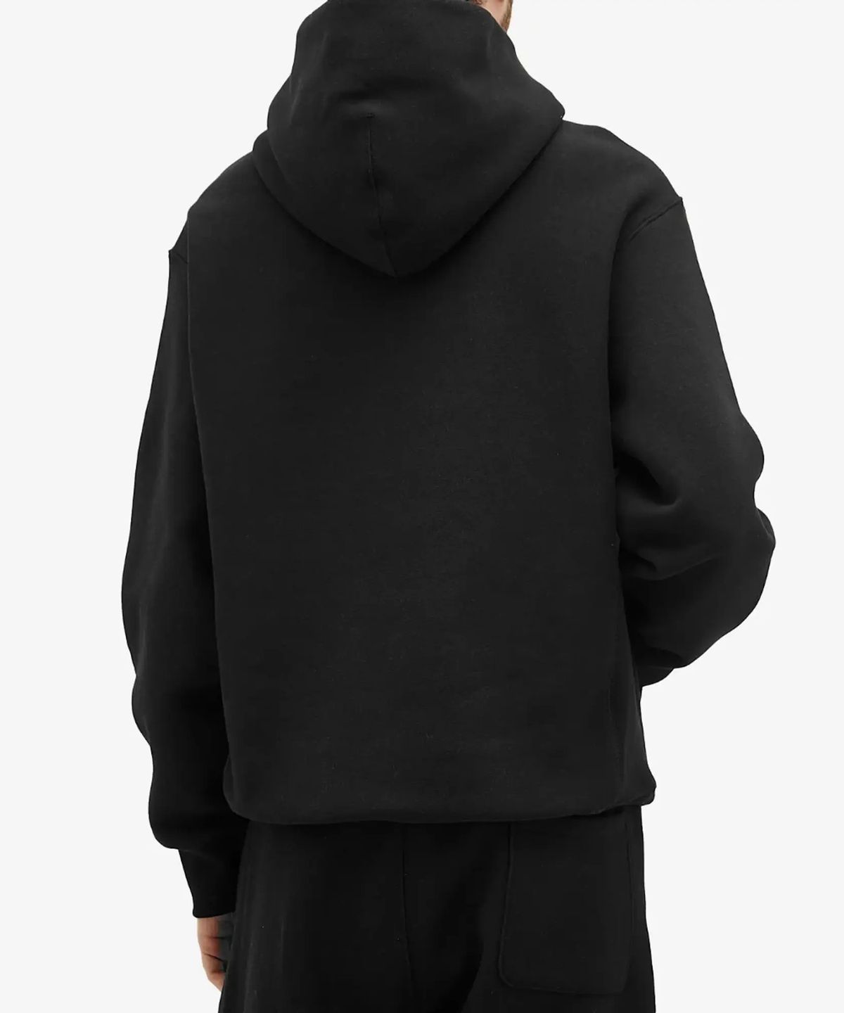 챔피온(CHAMPION) 리버스위브 루즈핏 기모 후드 티셔츠 Black