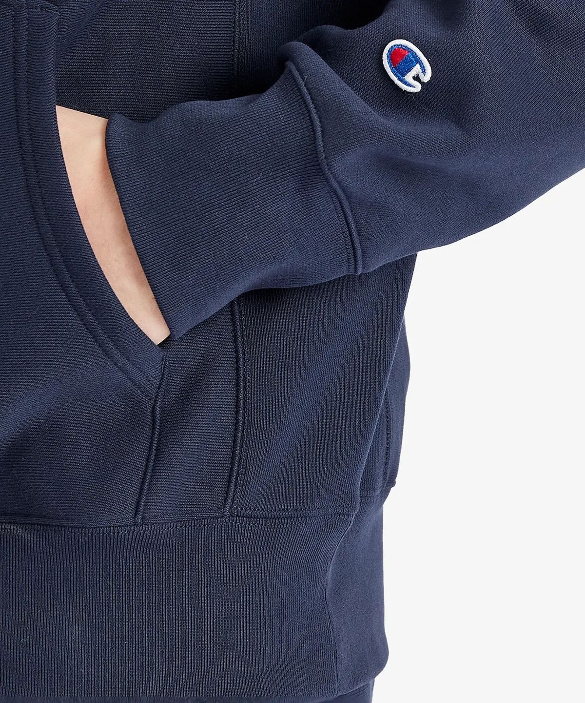 챔피온(CHAMPION) 리버스위브 루즈핏 기모 후드 티셔츠 Navy