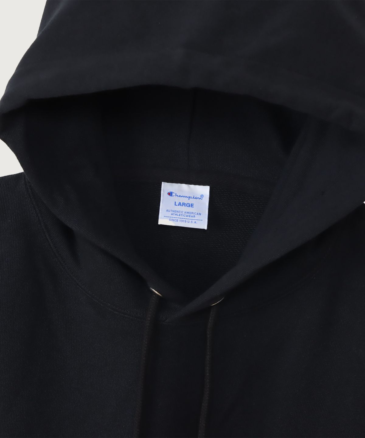 챔피온(CHAMPION) 빅 C로고 오버핏 후드 티셔츠 Black