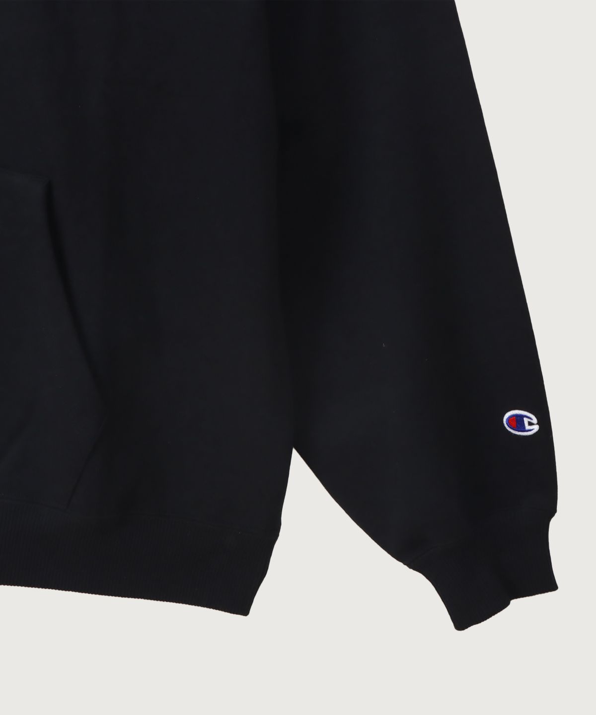 챔피온(CHAMPION) 빅 C로고 오버핏 후드 티셔츠 Black