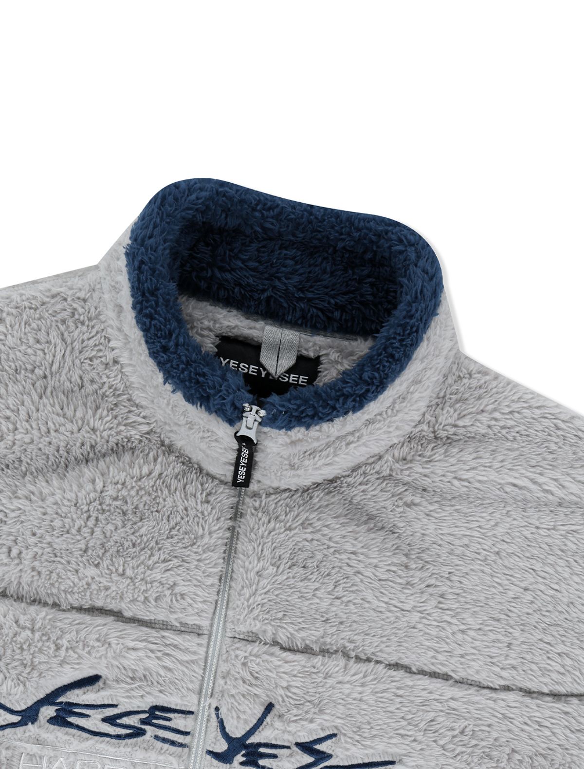예스아이씨(YESEYESEE) Y.E.S Full Zip Fleece Vest Grey