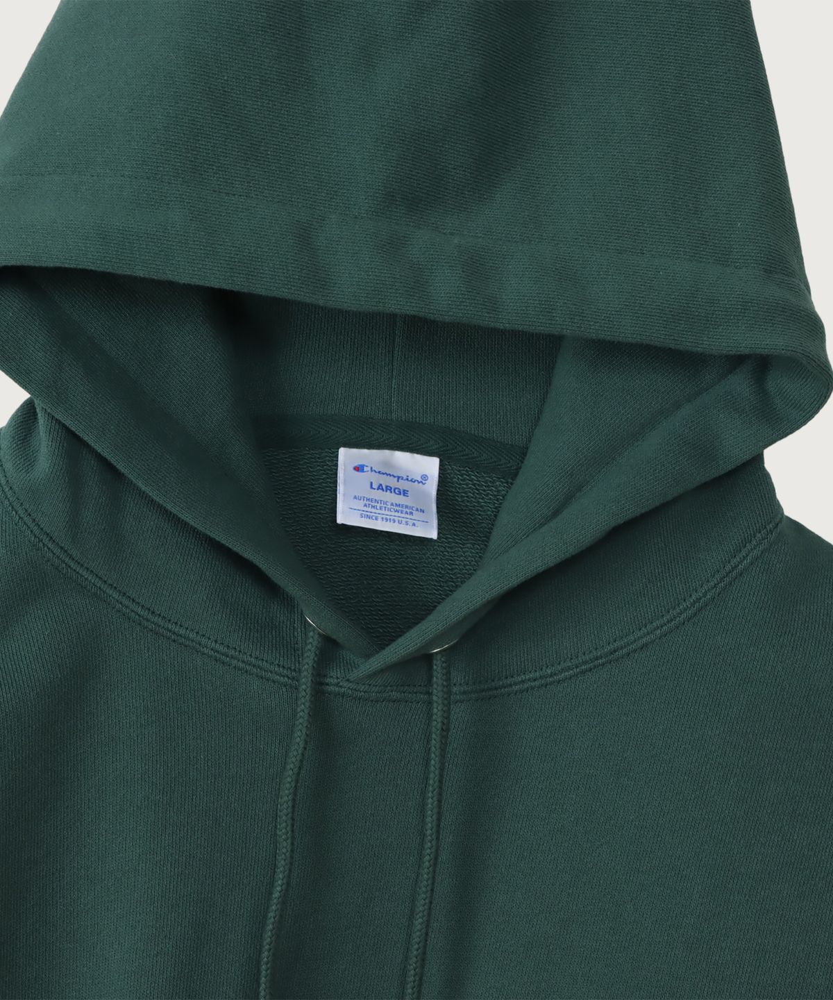 챔피온(CHAMPION) 빅 C로고 오버핏 후드 티셔츠 Dark Green