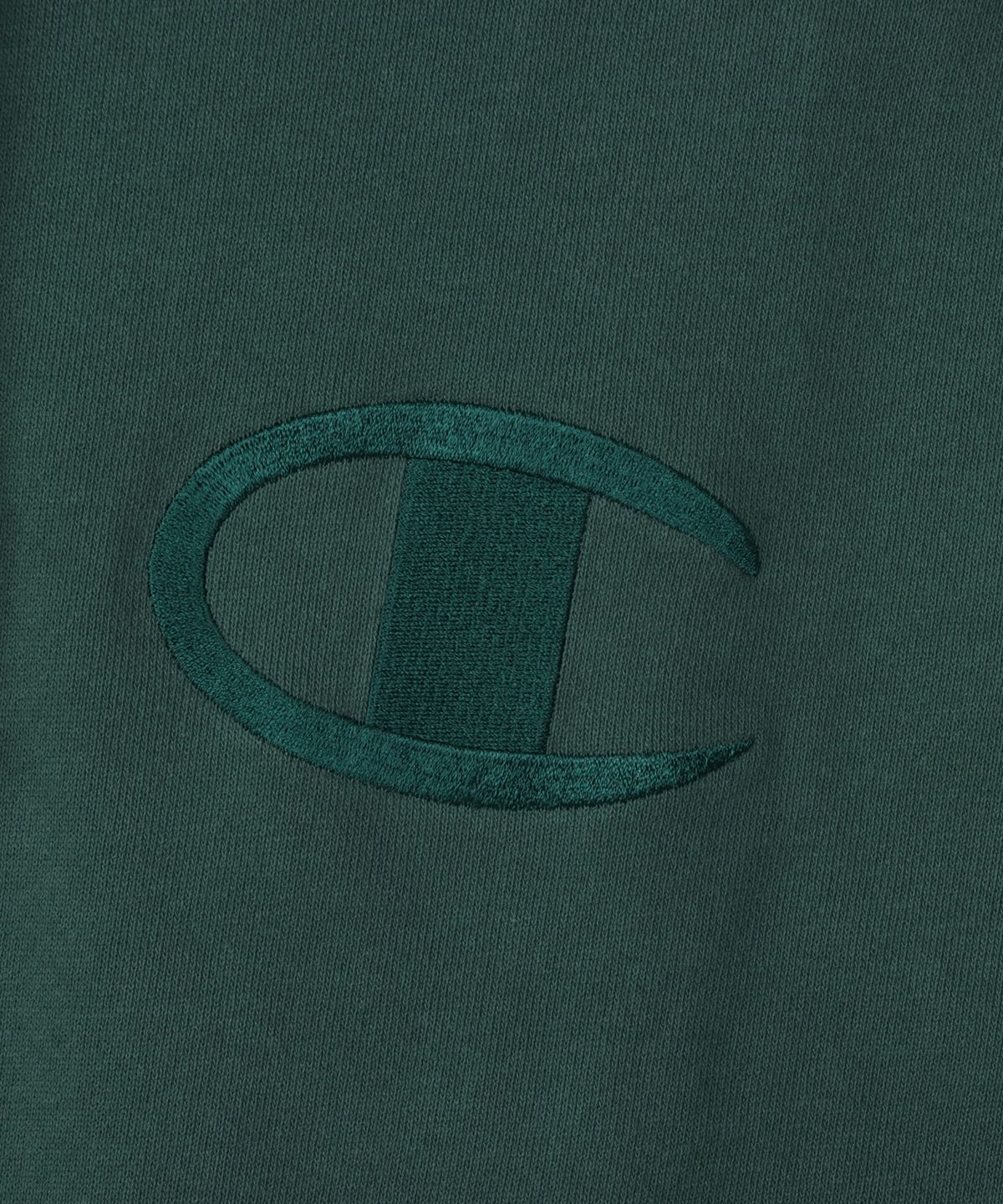 챔피온(CHAMPION) 빅 C로고 오버핏 후드 티셔츠 Dark Green