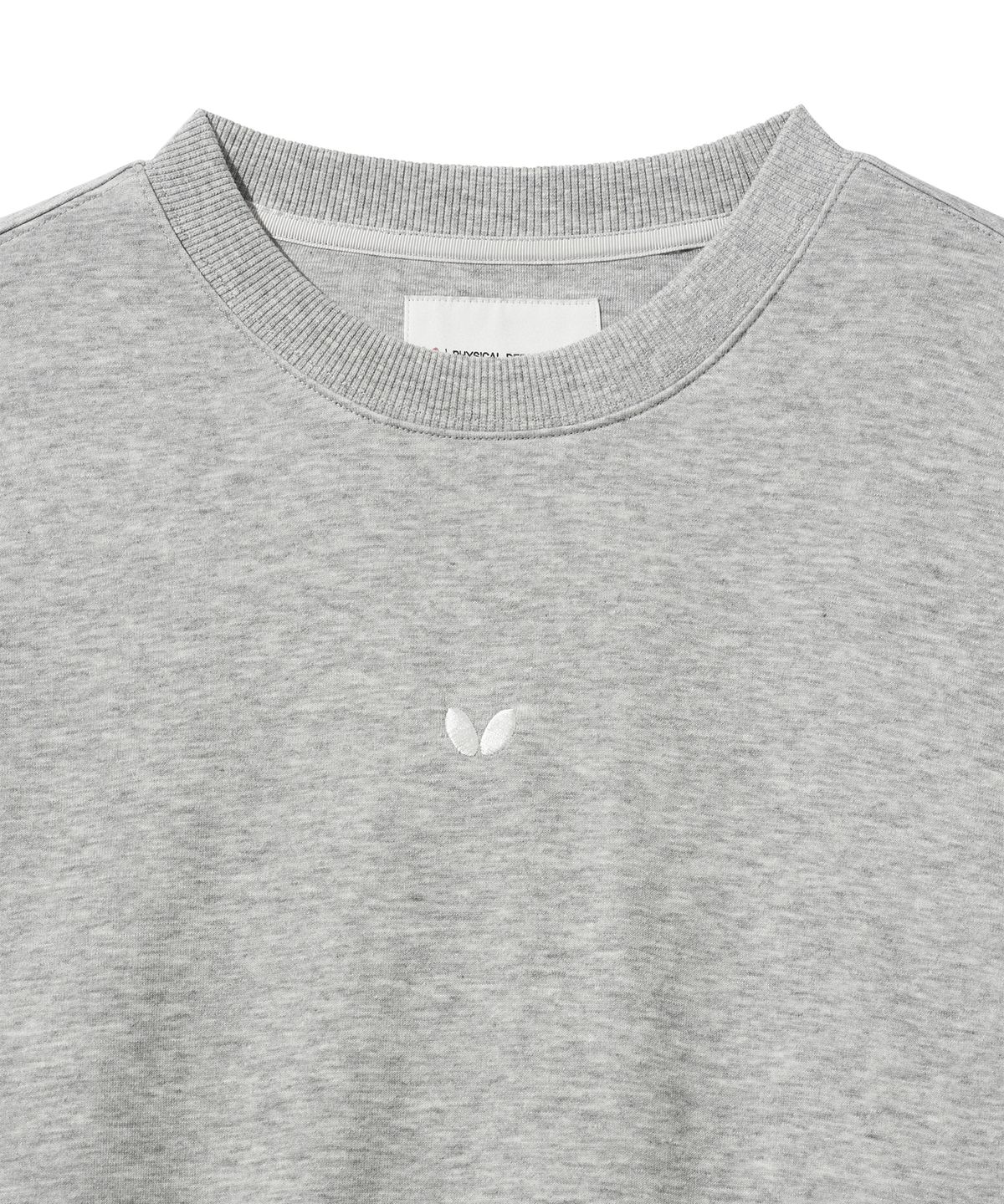 버터플라이 스포츠웨어(BUTTERFLY SPORTSWEAR) 오리지널 자수 로고 스웻셔츠 그레이