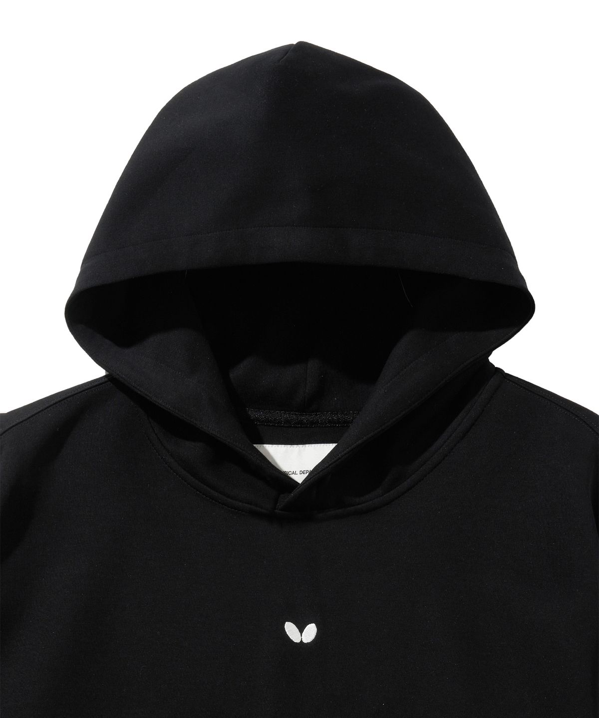 버터플라이 스포츠웨어(BUTTERFLY SPORTSWEAR) 오리지널 자수 로고 후드티 블랙