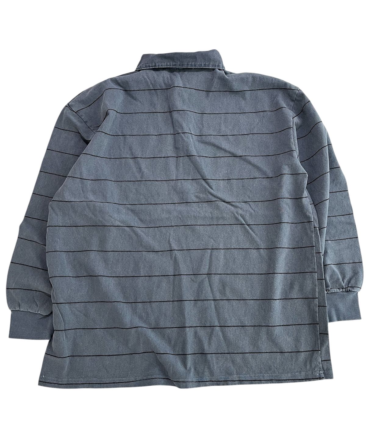 스케이터락(SK8ER ROCK) Pigment 88 Pencil Stripe Rugby Shirt ((navy*black))