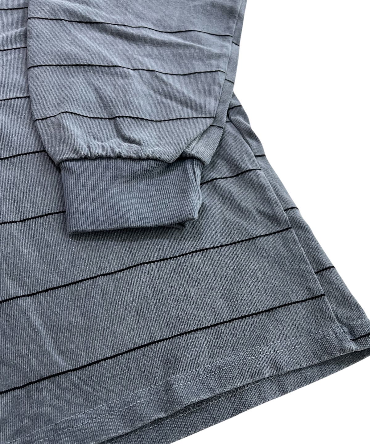 스케이터락(SK8ER ROCK) Pigment 88 Pencil Stripe Rugby Shirt ((navy*black))