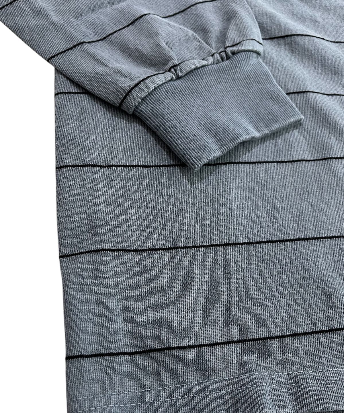 스케이터락(SK8ER ROCK) Pigment 88 Pencil Stripe Rugby Shirt ((navy*black))