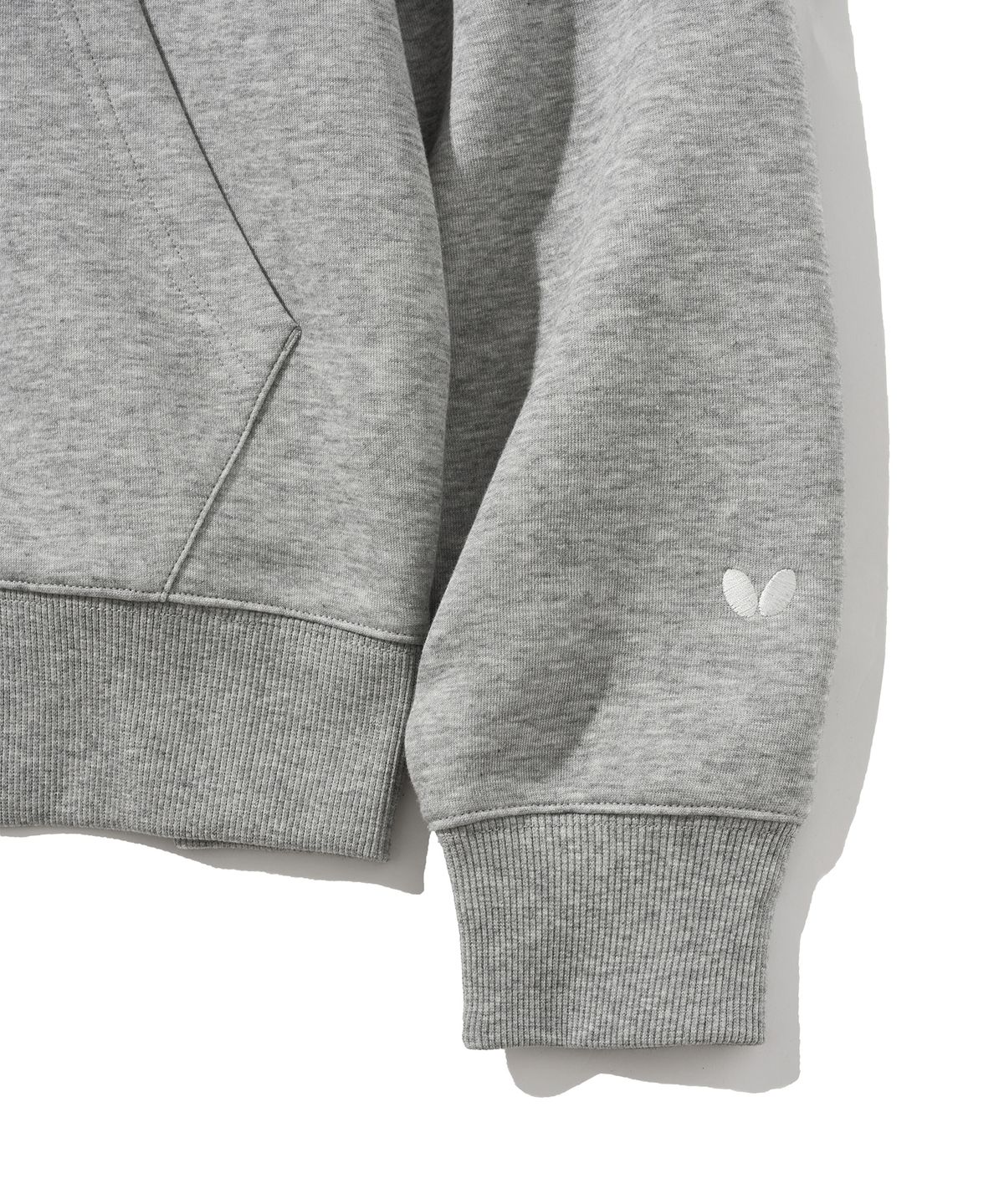 버터플라이 스포츠웨어(BUTTERFLY SPORTSWEAR) 오리지널 자수 로고 2WAY 후드집업 그레이
