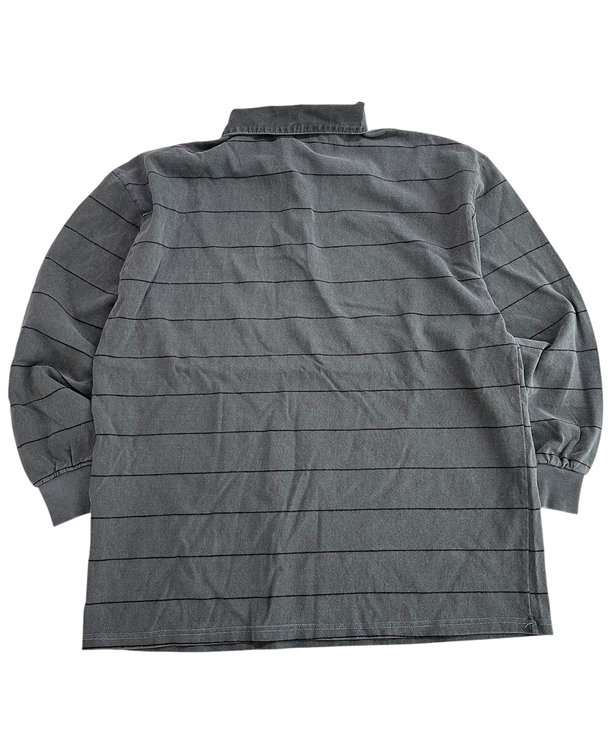 스케이터락(SK8ER ROCK) Pigment 88 Pencil Stripe Rugby Shirt ((charcoal*black))