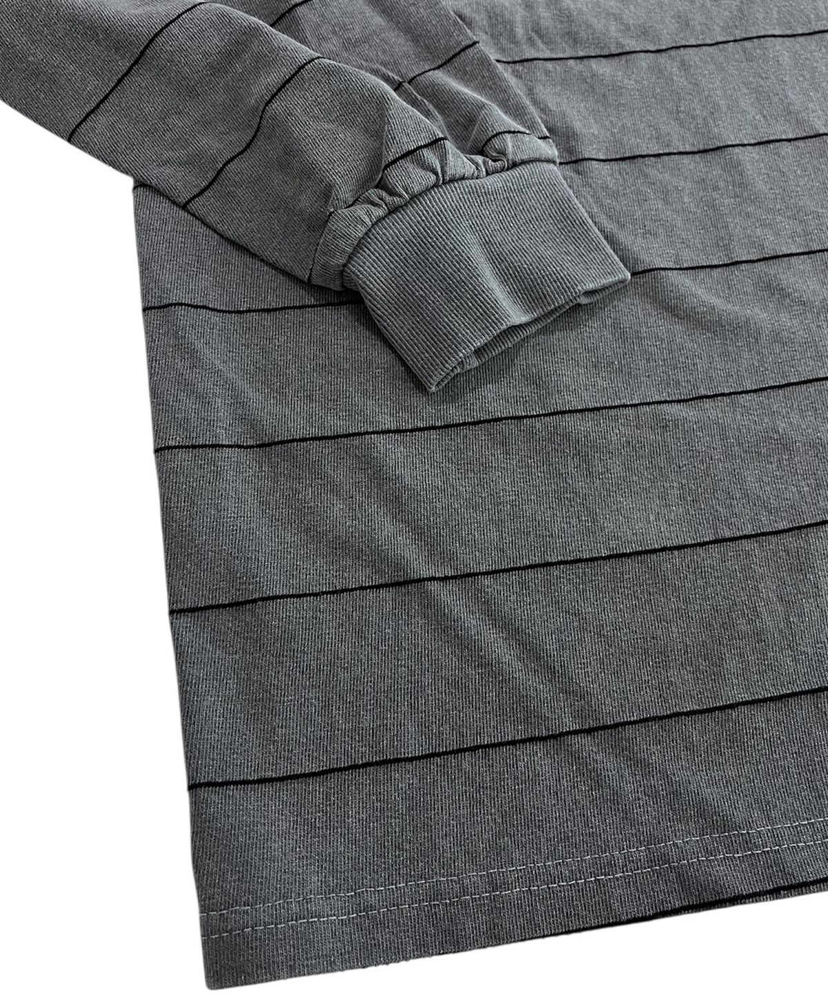 스케이터락(SK8ER ROCK) Pigment 88 Pencil Stripe Rugby Shirt ((charcoal*black))