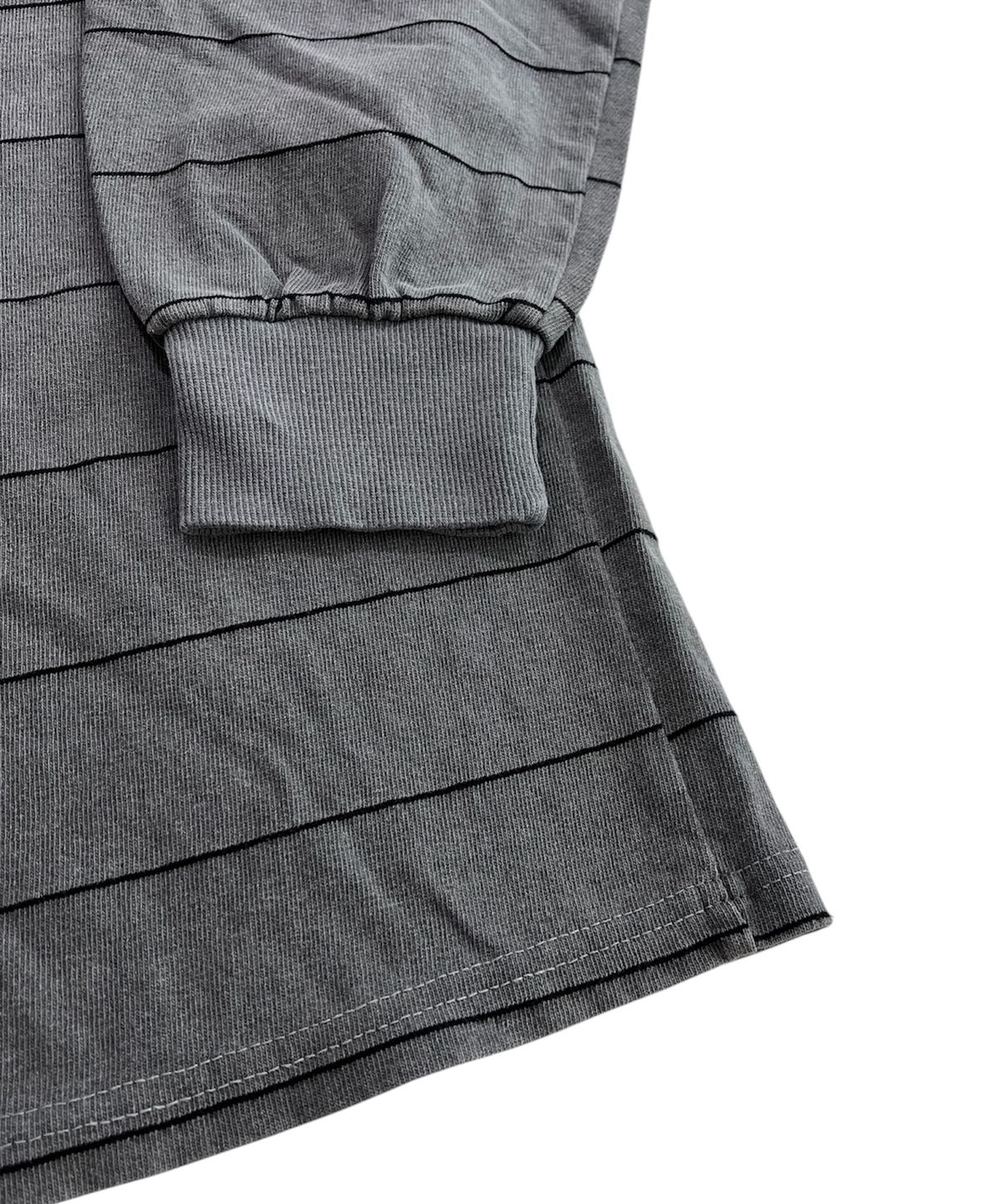스케이터락(SK8ER ROCK) Pigment 88 Pencil Stripe Rugby Shirt ((charcoal*black))